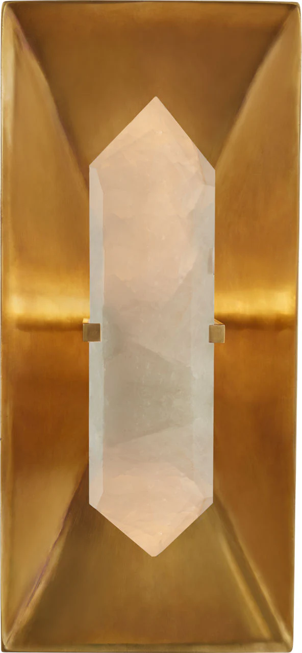 Halcyon Rectangle Sconce | Antique-Burnished Brass and Quartz - Image 1