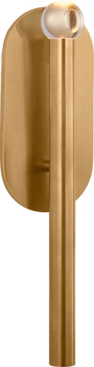 Rousseau Medium Bath Sconce | Antique-Burnished Brass | Clear Glass Orb - Image 1