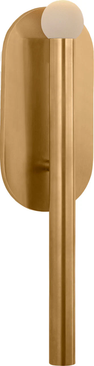 Rousseau Medium Bath Sconce | Antique-Burnished Brass | Etched Crystal Orb - Image 1