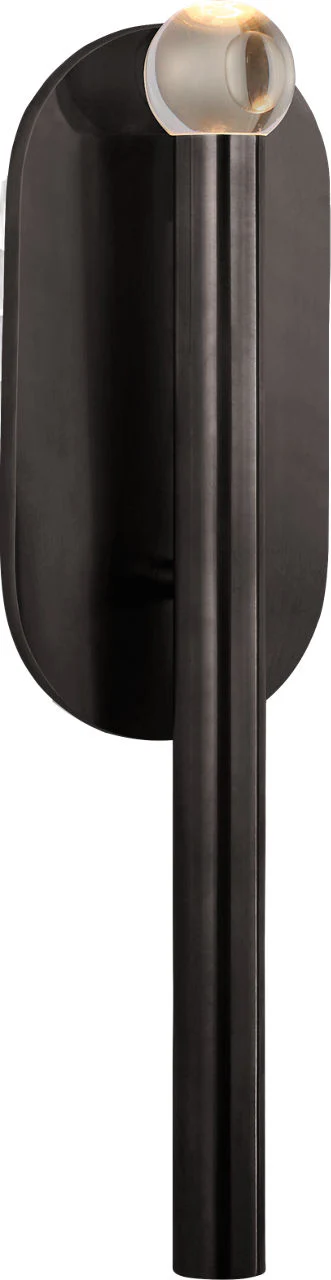 Rousseau Medium Bath Sconce | Bronze | Clear Glass Orb - Image 1