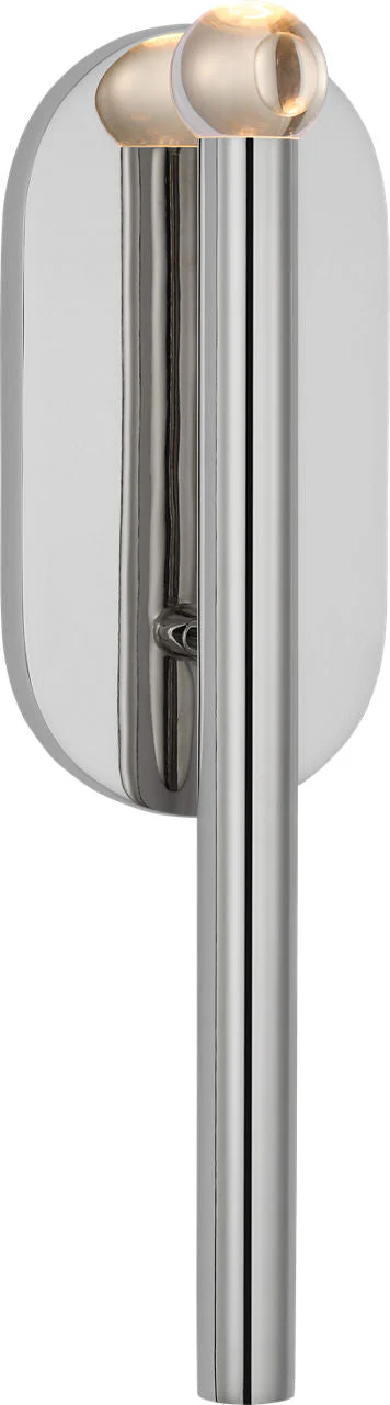 Rousseau Medium Bath Sconce | Polished Nickel | Clear Glass Orb - Image 1