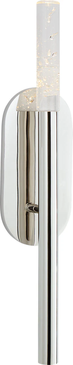 Rousseau Medium Bath Sconce | Polished Nickel | Seeded Glass - Image 1