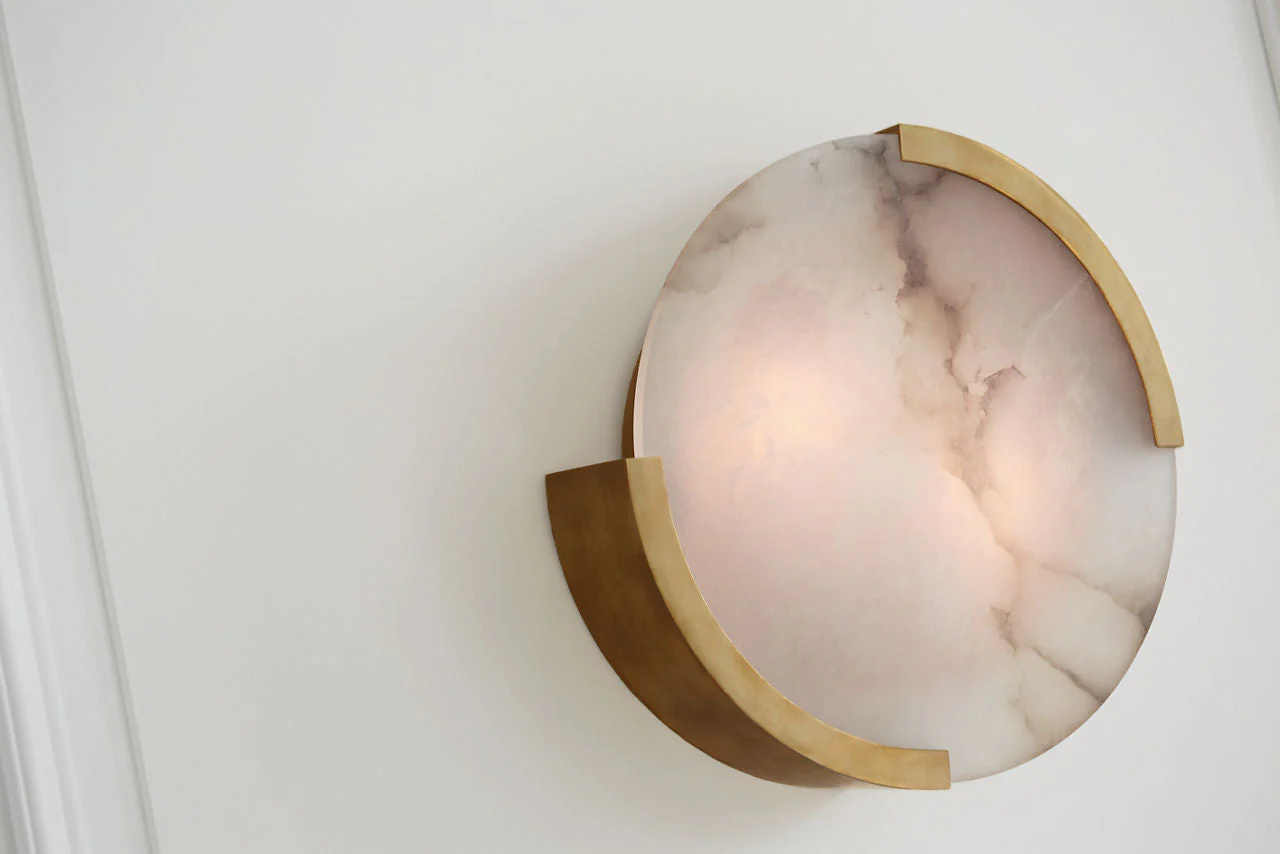 Melange Large Flush Mount | Antique-Burnished Brass | Alabaster - Image 3
