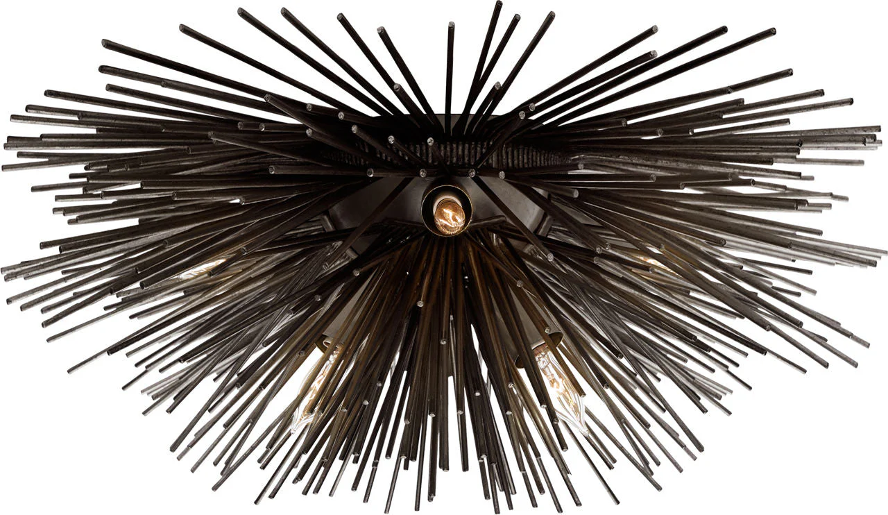 Strada Small Flush Mount | Aged Iron - Image 1
