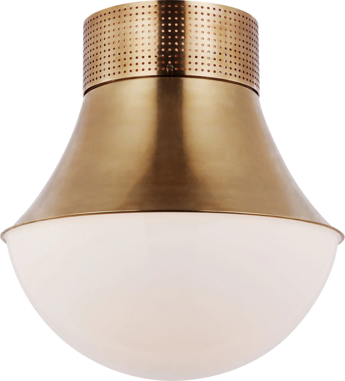 Precision 17" Flush Mount | Antique-Burnished Brass | White Glass - Image 1