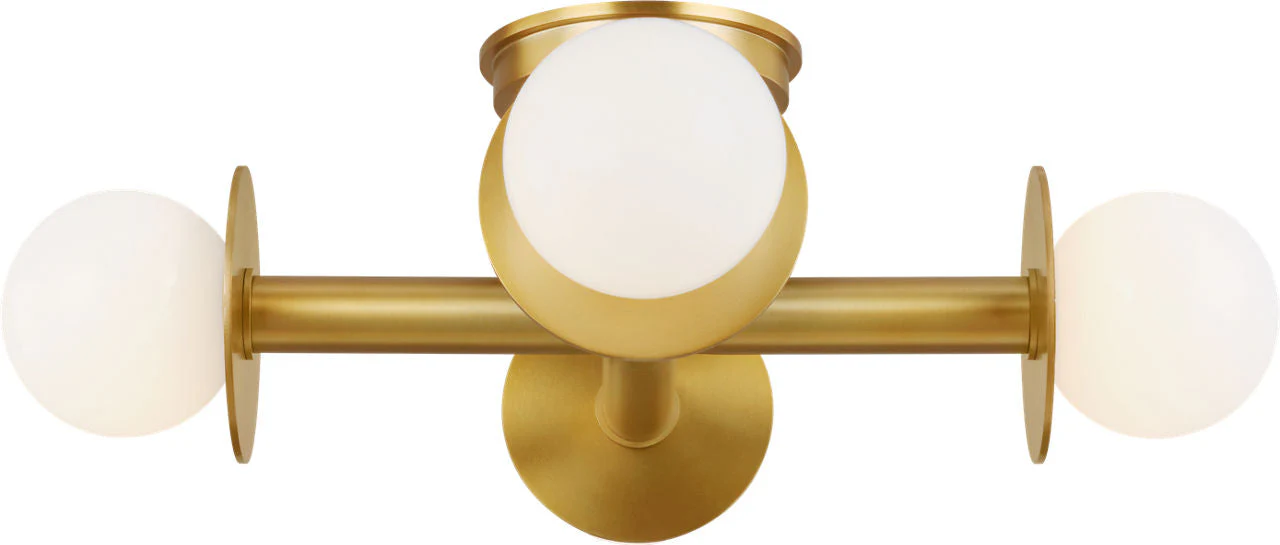 Nodes Semi-Flush Mount Burnished Brass - Image 2