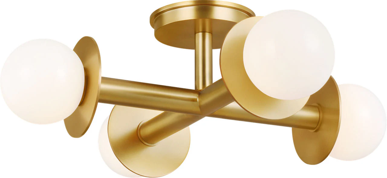 Nodes Semi-Flush Mount Burnished Brass - Image 3
