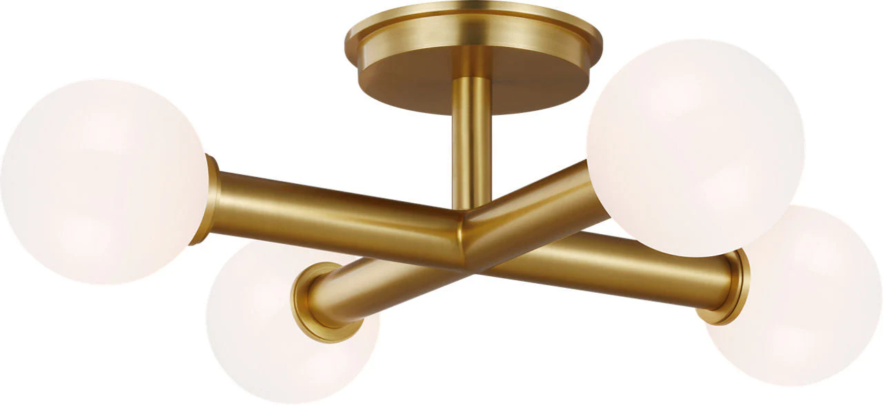 Nodes Semi-Flush Mount Burnished Brass - Image 1