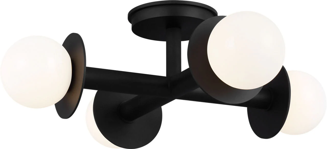 Nodes Semi-Flush Mount Midnight Black - Image 3