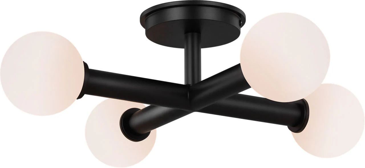 Nodes Semi-Flush Mount Midnight Black - Image 1