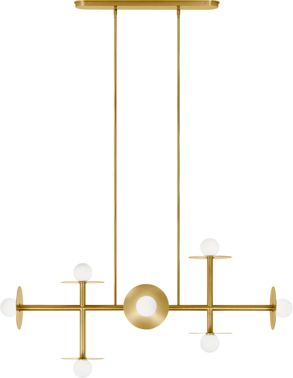 Nodes Large Linear Chandelier | Burnished Brass - Image 2