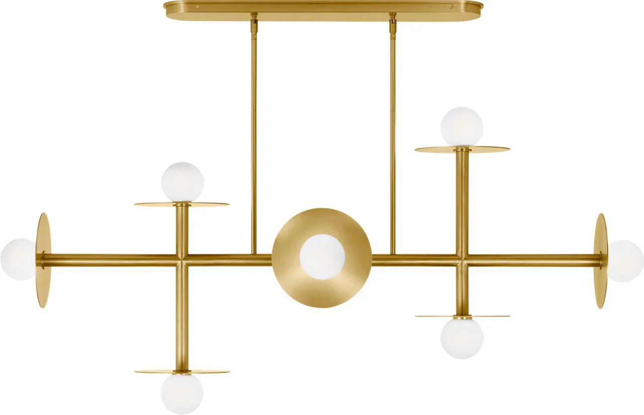 Nodes Large Linear Chandelier | Burnished Brass - Image 3