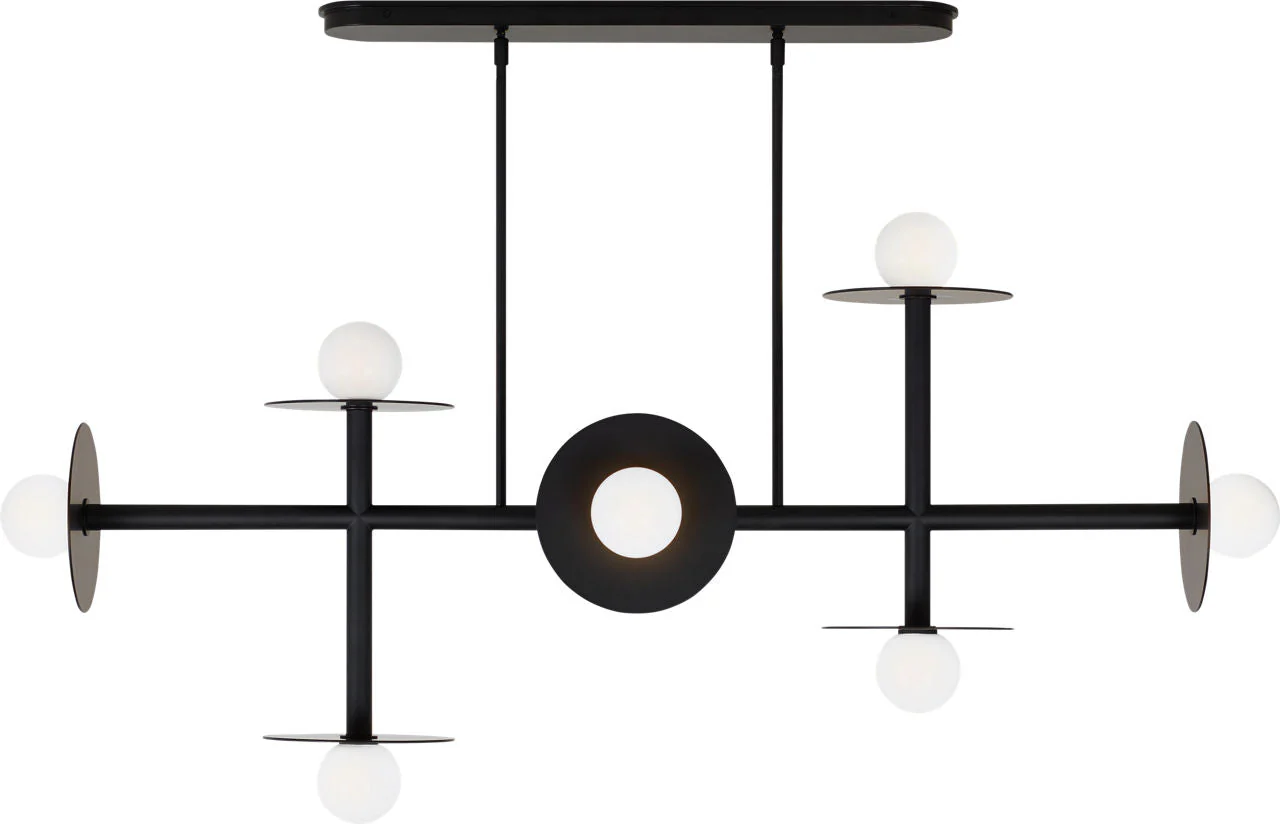 Nodes Large Linear Chandelier | Midnight Black