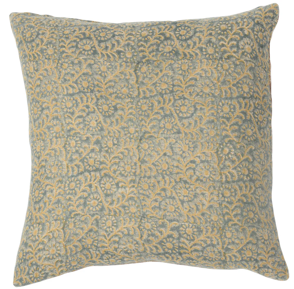 Kochin Teal Mustard Pillow - Image 1