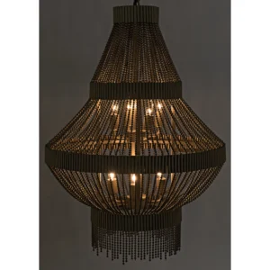 Domo Chandelier | Iron and Metal Beads with Brass Finish - Image 1