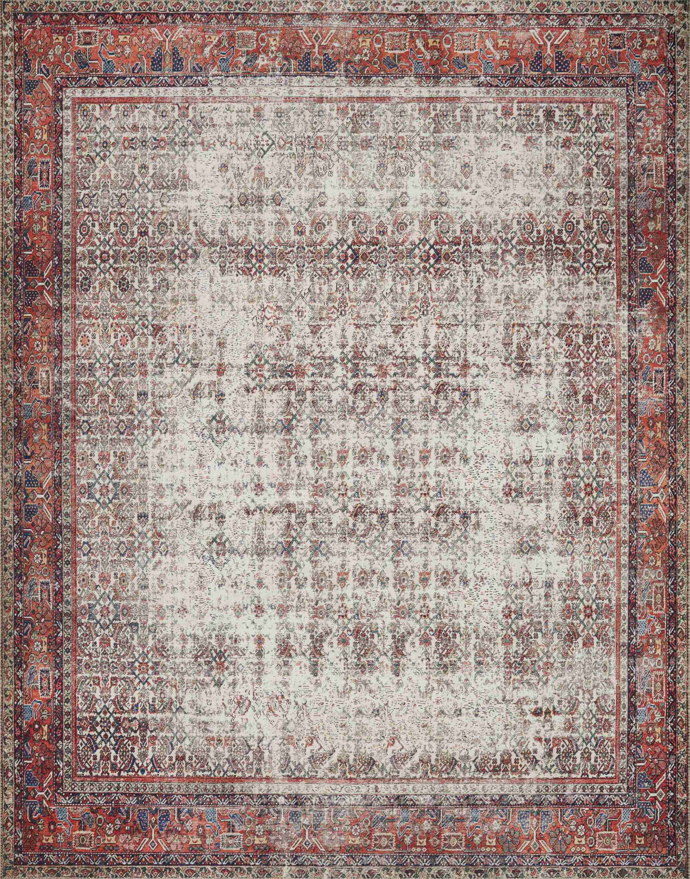 Loloi II | Layla Collection | Ivory / Brick | LAY-12 - Image 1
