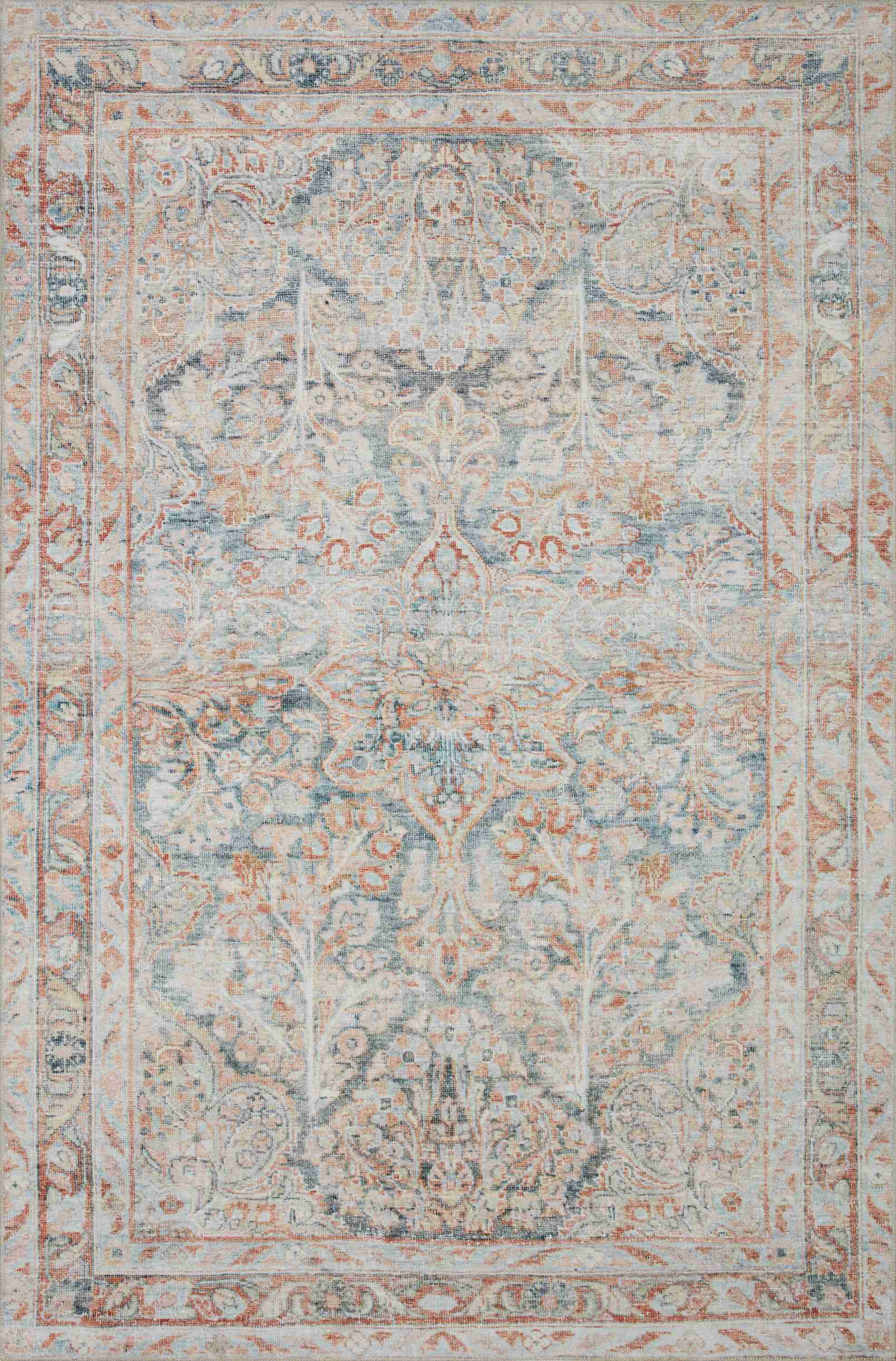 Magnolia Home by Joanna Gaines x Loloi | Lenna Collection | Ocean / Apricot | LEA-02 - Image 1