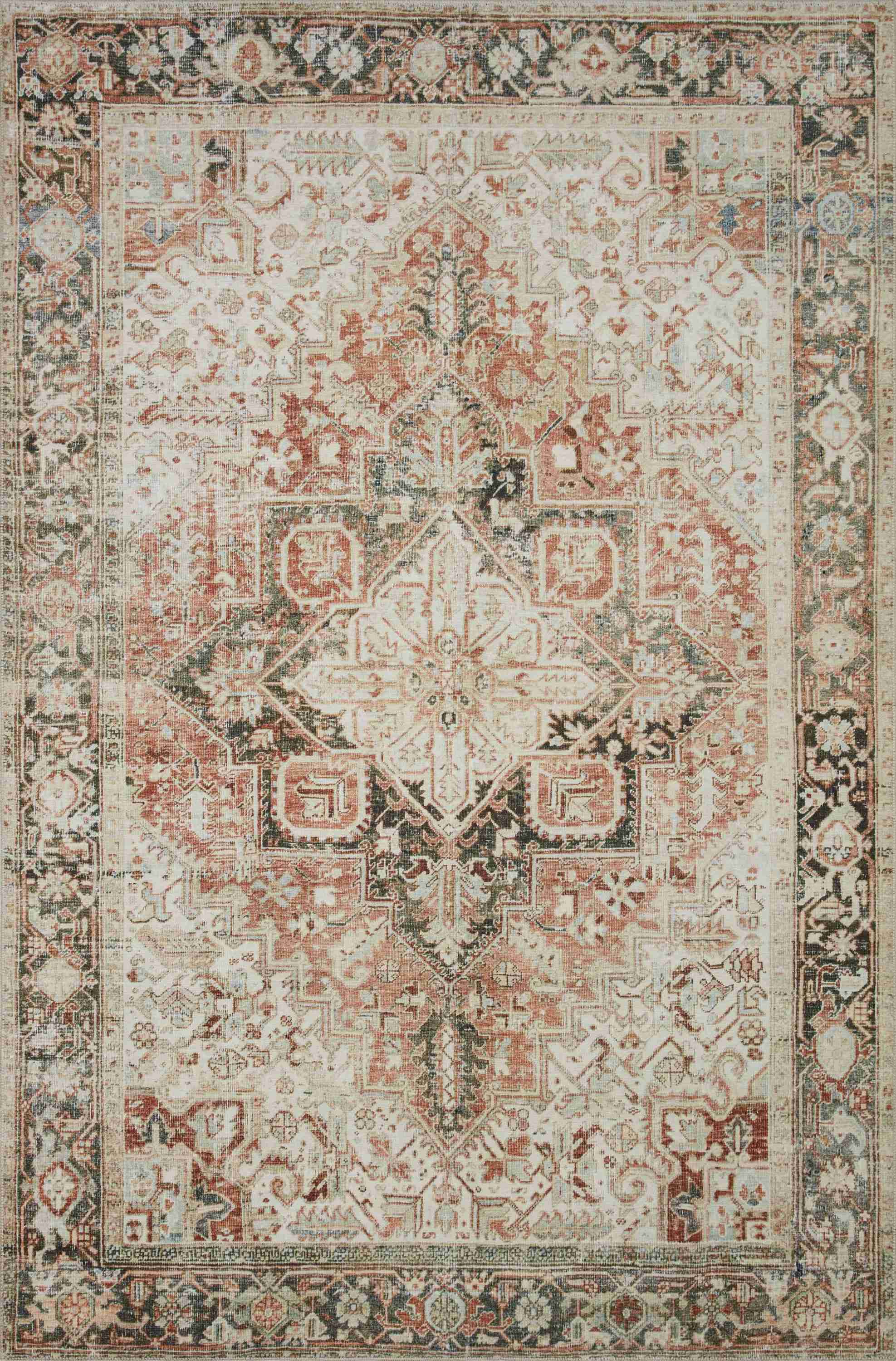 Magnolia Home by Joanna Gaines x Loloi | Lenna Collection | Rust / Charcoal | LEA-03 - Image 1
