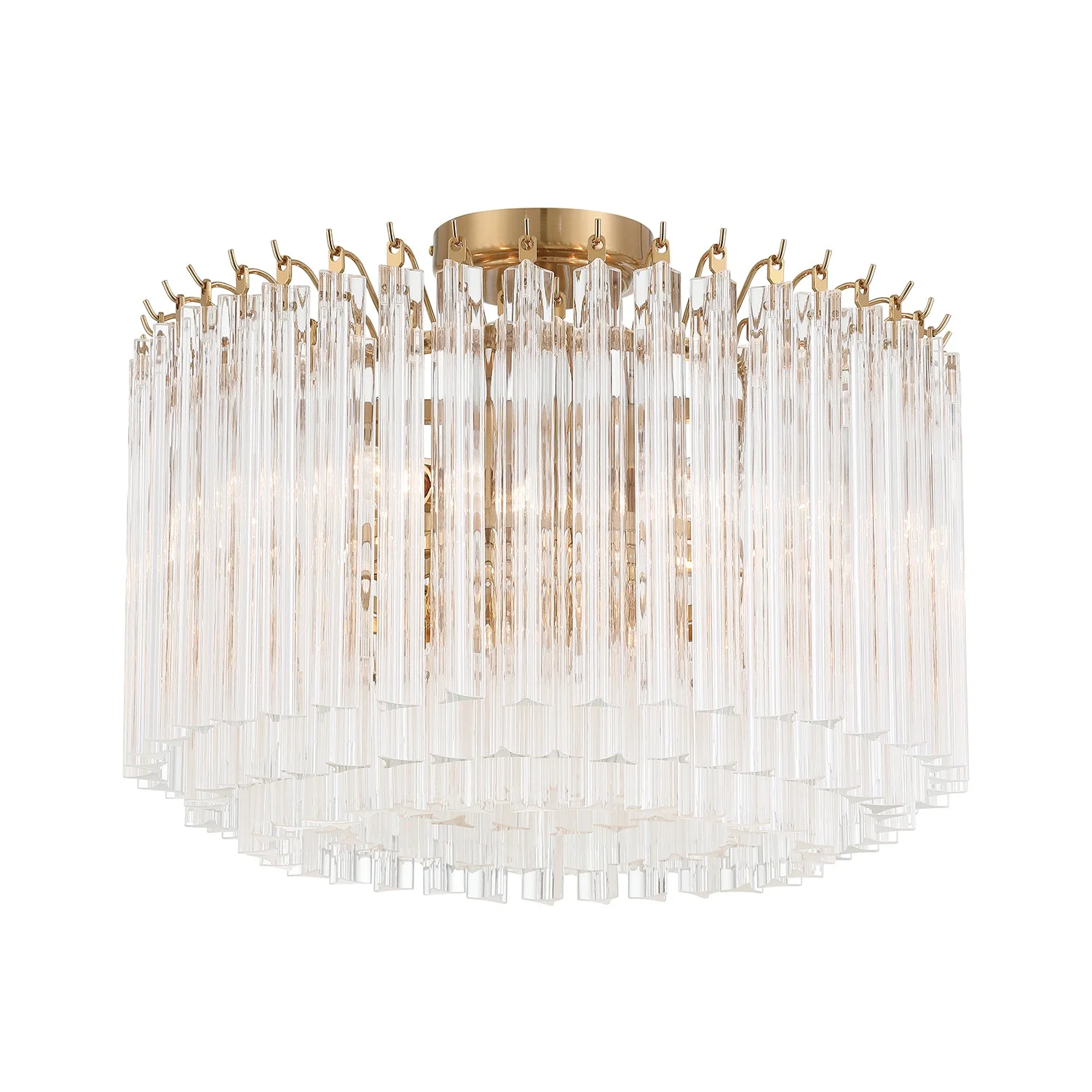 Lofton 18” Aged Brass Semi Flush Mount