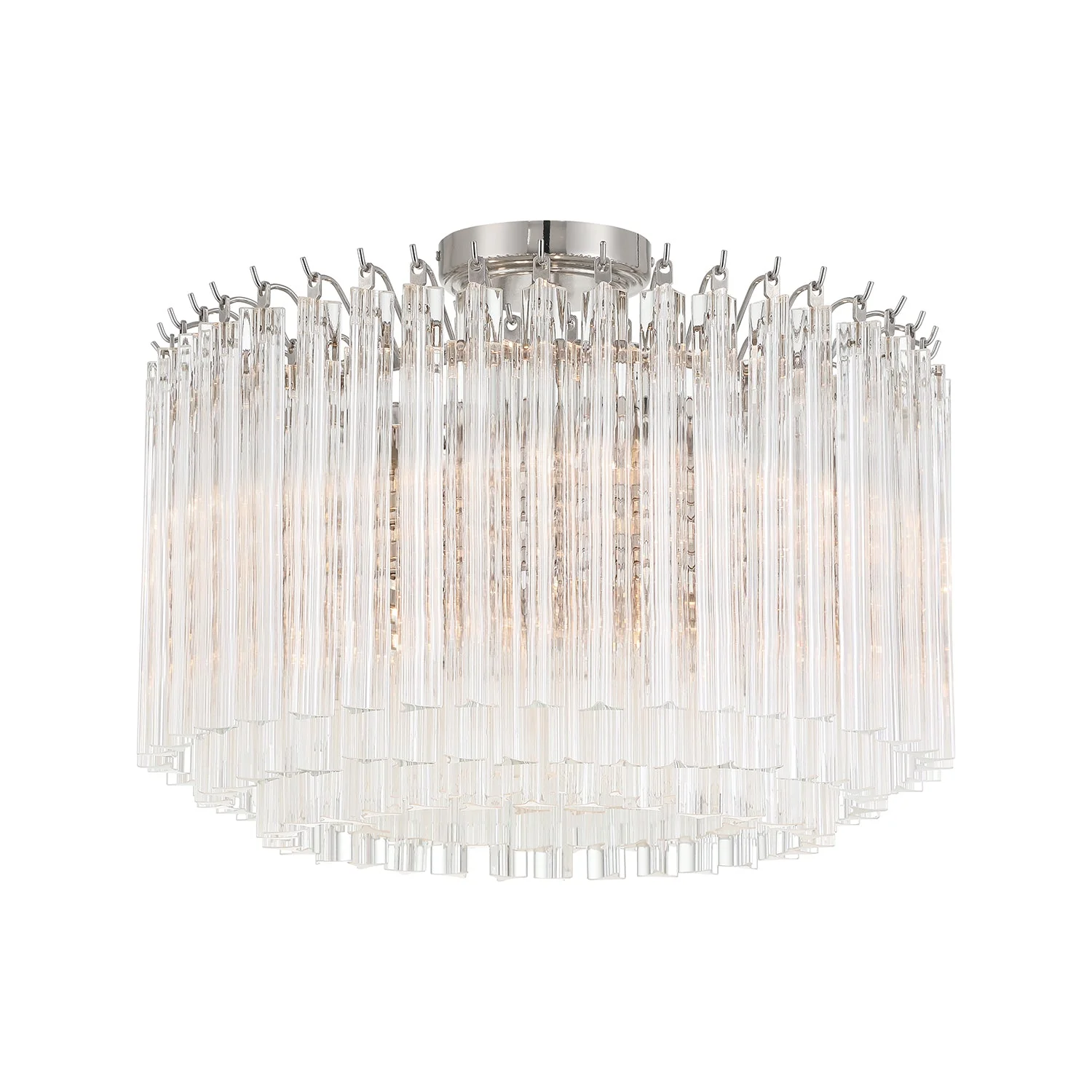 Lofton 18” Polished Nickel Semi Flush Mount