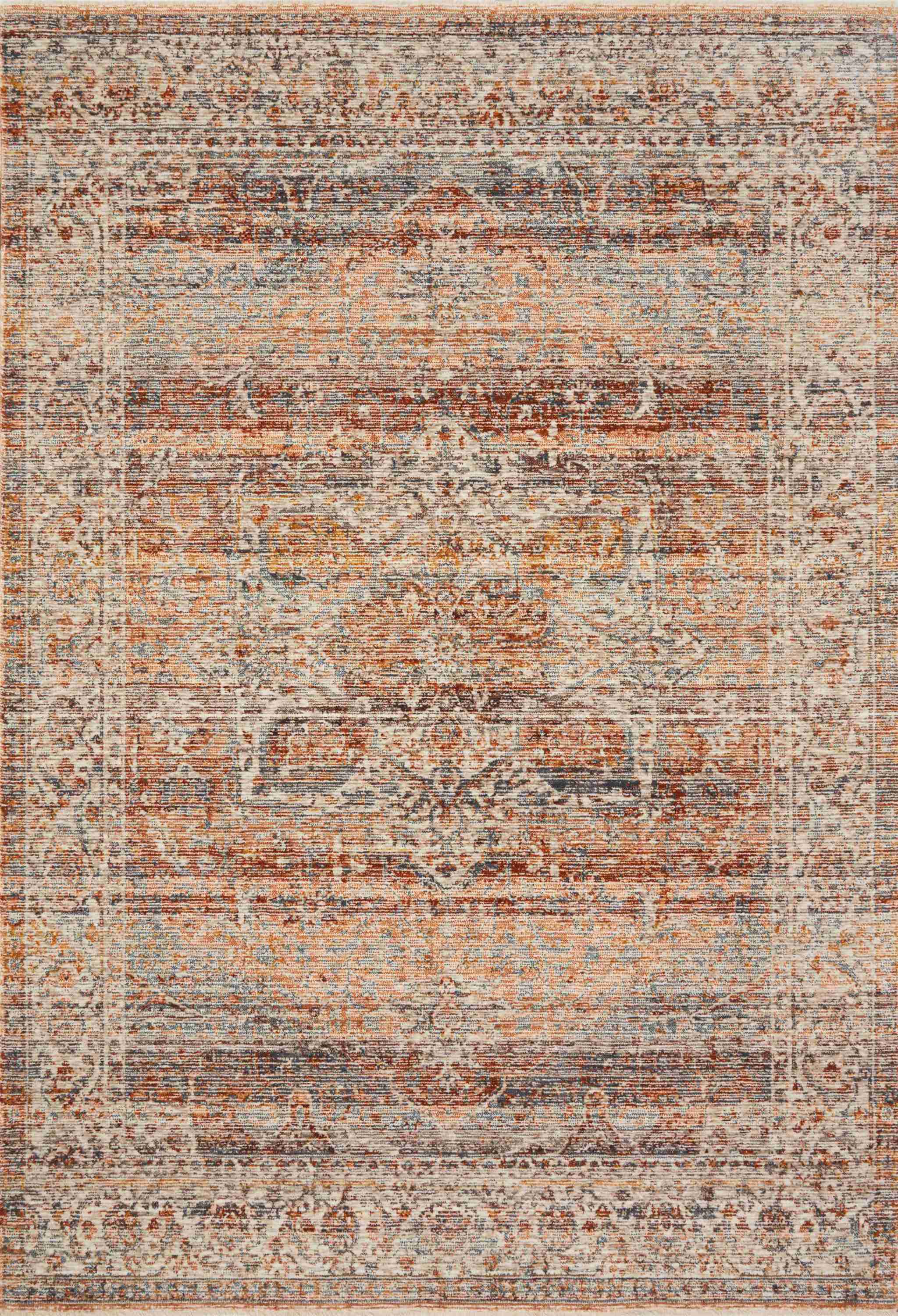 Loloi | Lourdes Collection | Tangerine / Ocean | LOU-07 - Image 1