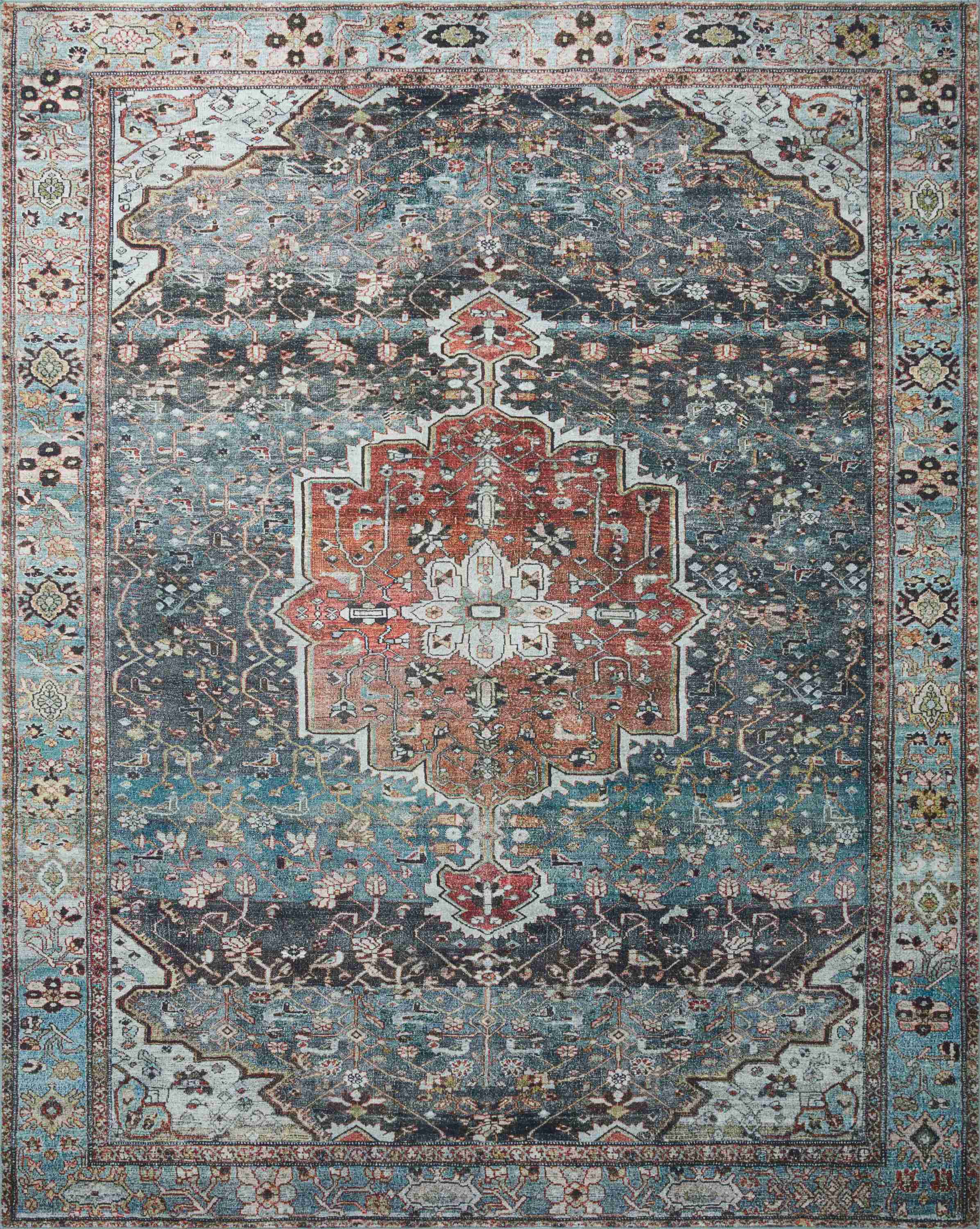 Loloi II | Margot Collection | Ocean / Brick | MAT-05 - Image 1