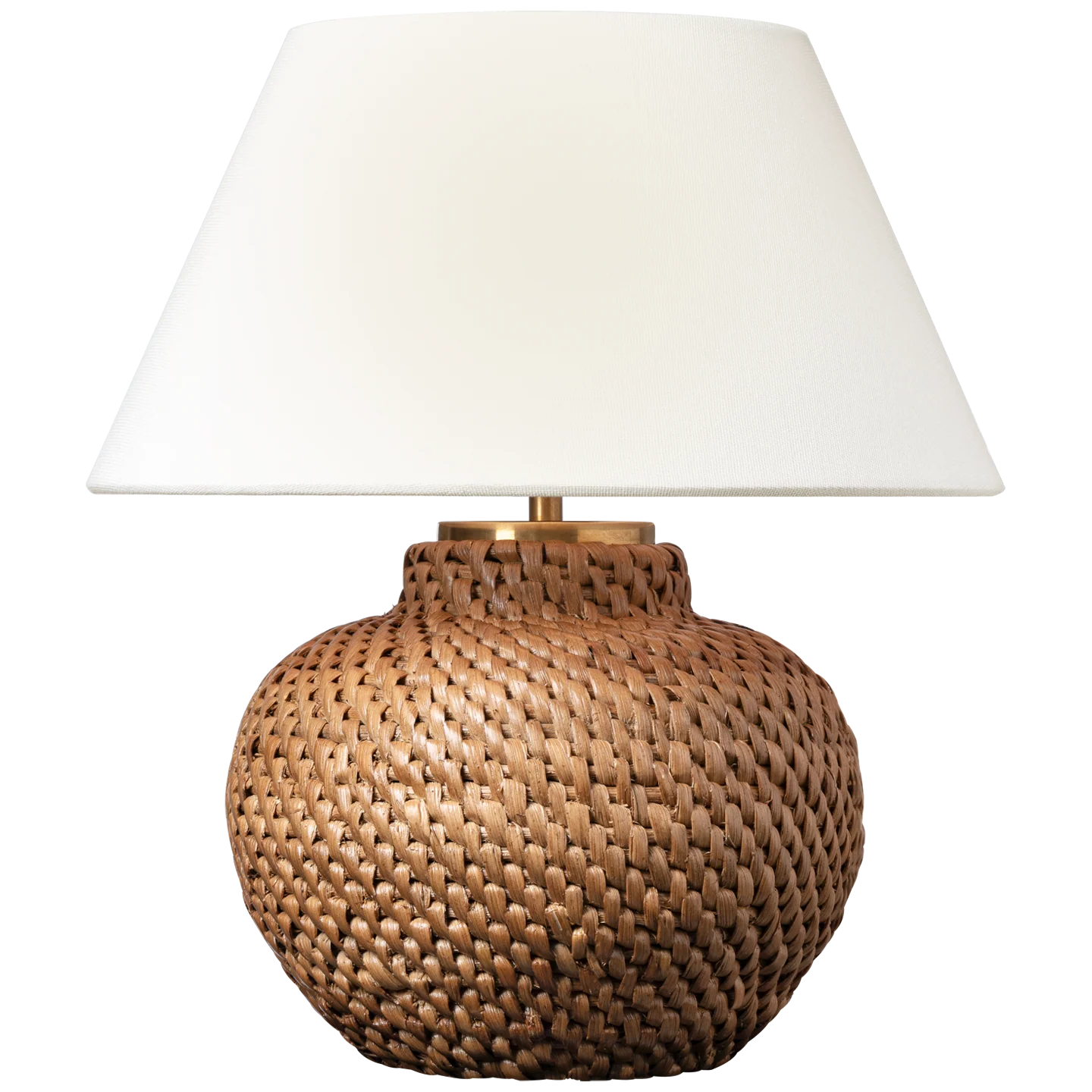 Avedon 12″ Cordless Accent Lamp | Natural Rattan | Linen Shade