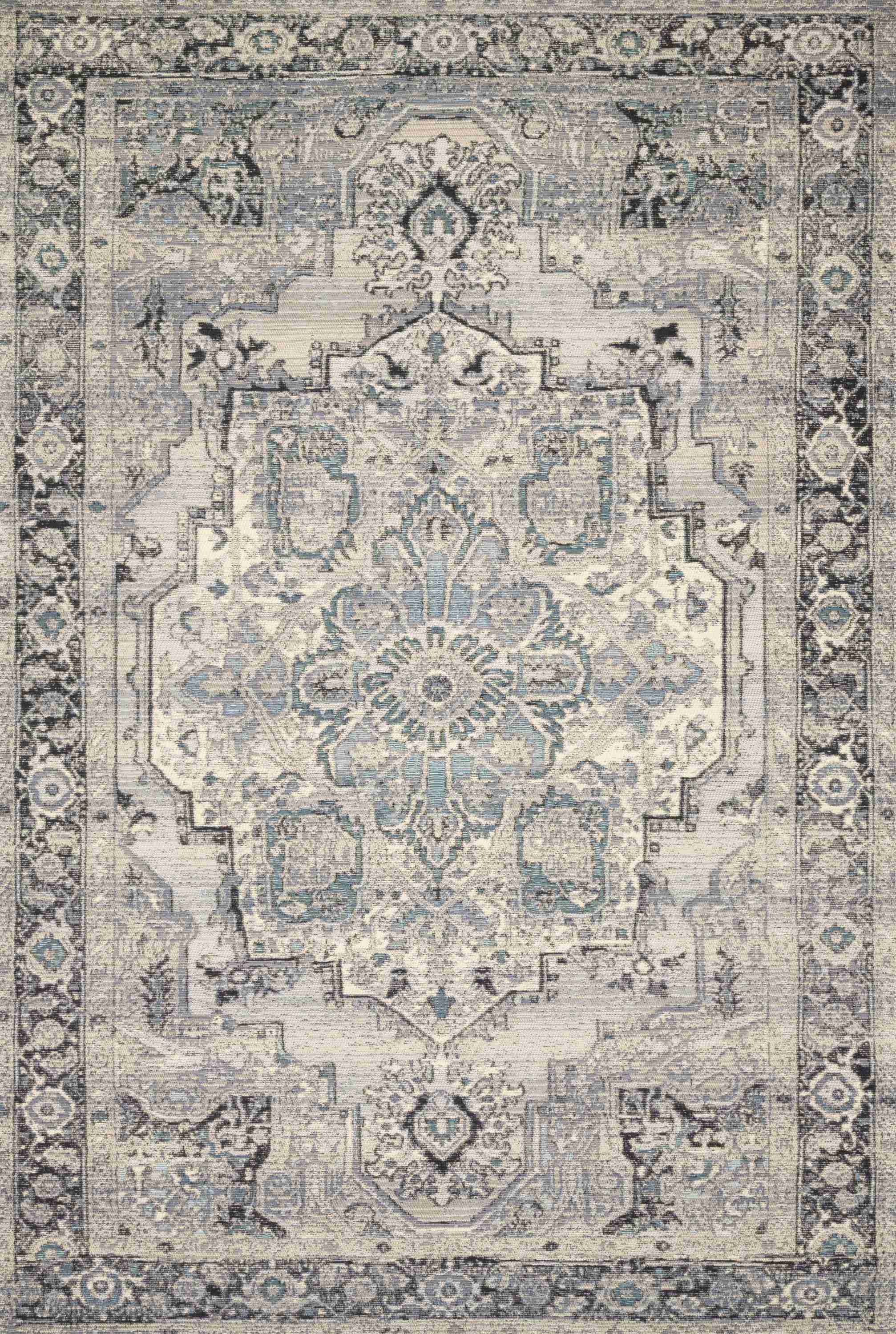Loloi | Mika Collection | Grey / Blue | MIK-01 - Image 1
