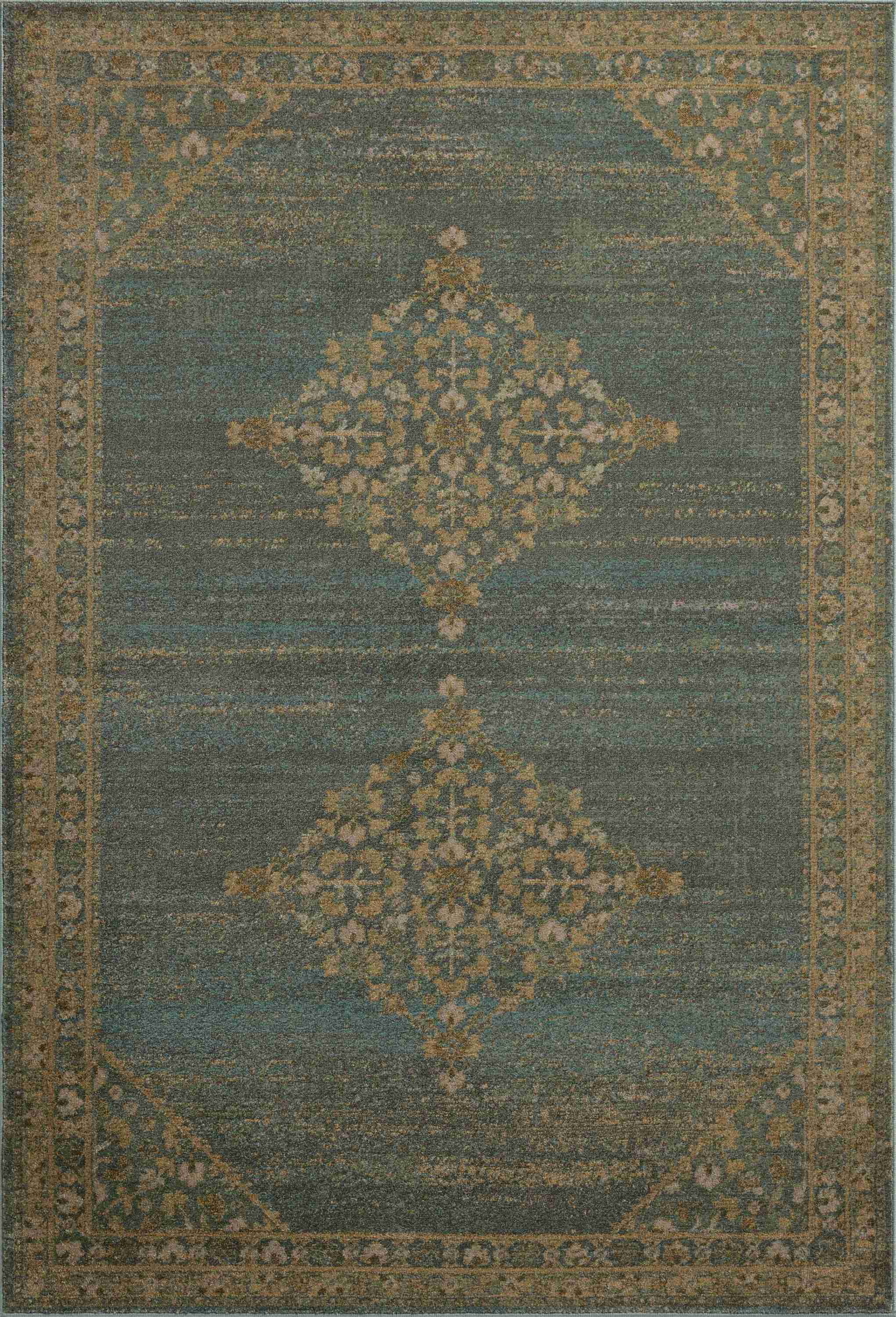 Magnolia Home by Joanna Gaines x Loloi | Mona Collection | Aqua / Wheat | MOA-04 - Image 1