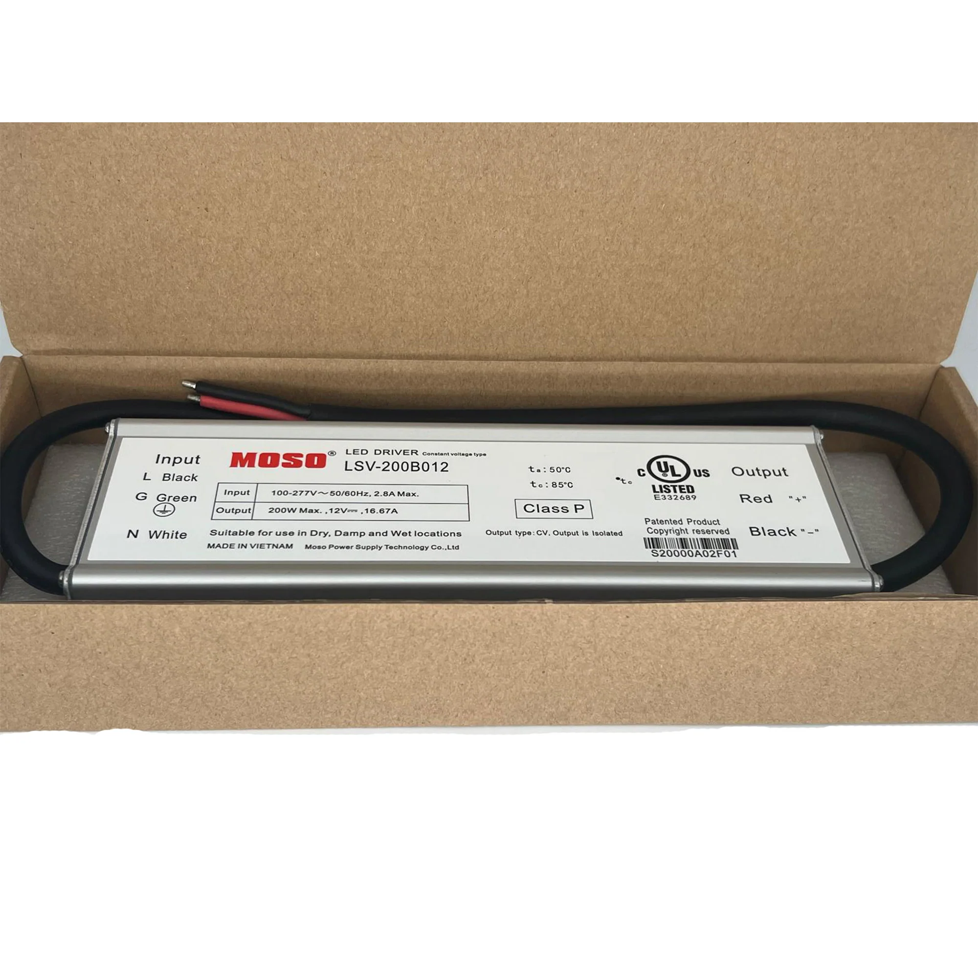 MOSO LSV-200B012 Constant Voltage LED Driver - 200W - 12V - Image 3