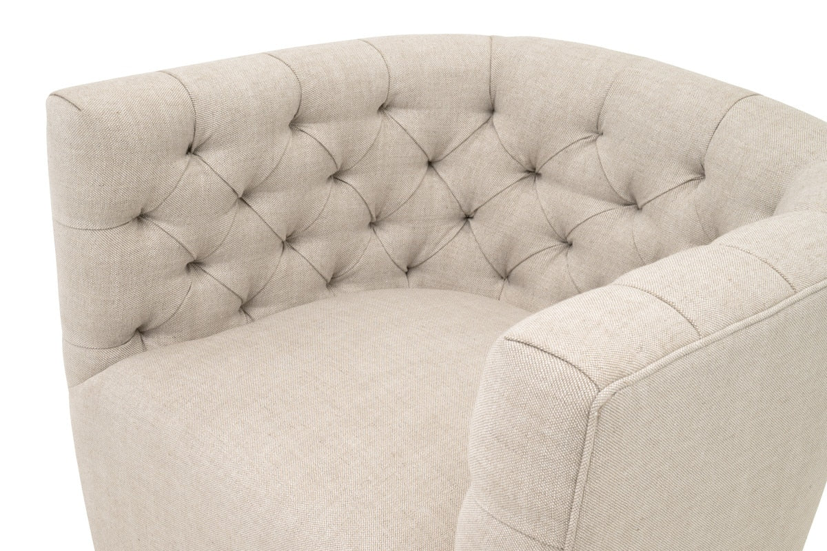 Marcel Swivel Club Chair | Performance Bisque French Linen - Image 3