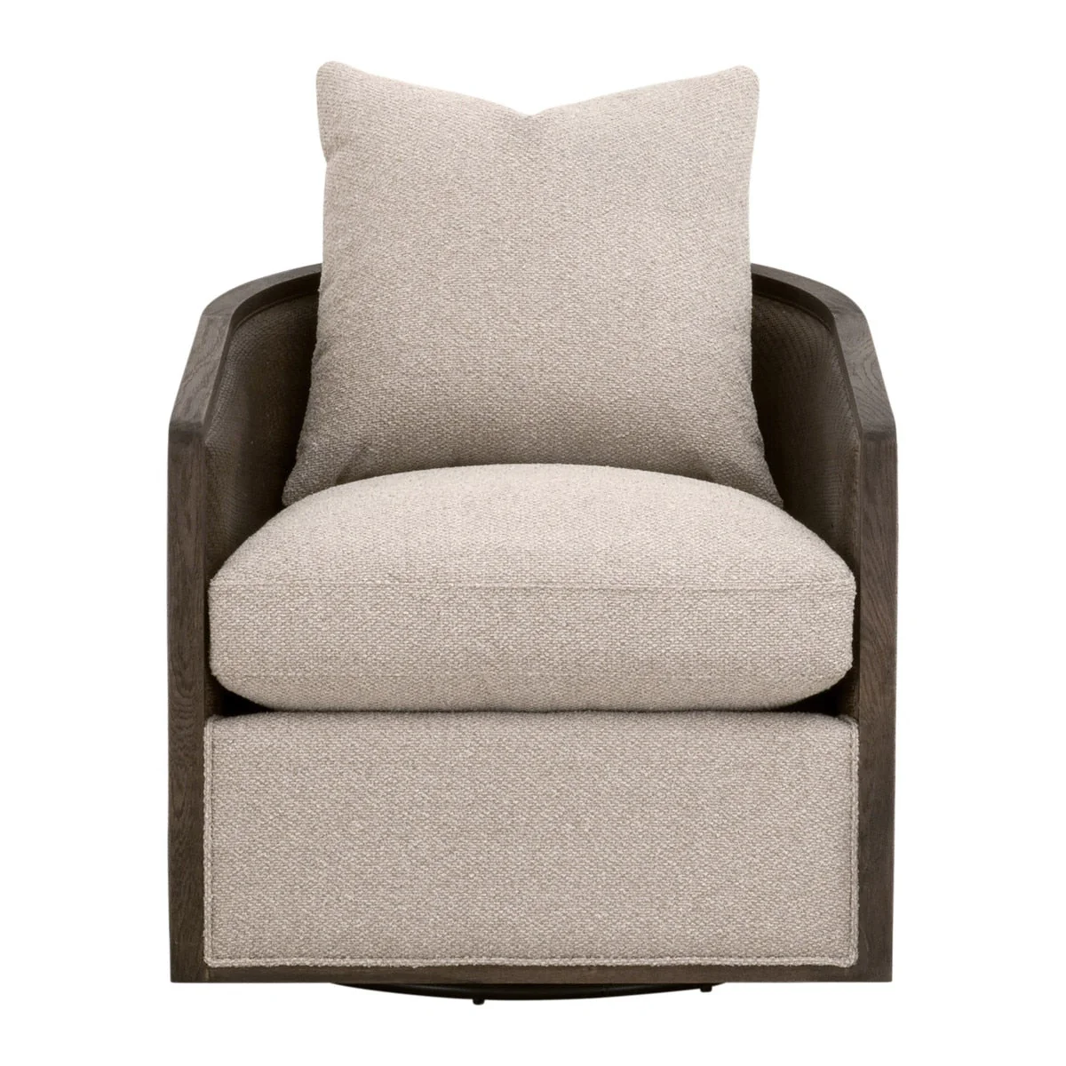 McGuire Swivel Club Chair | Matte Brown Oak
