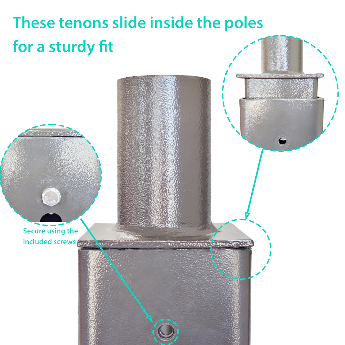 Tenon Adapter for 4 Inch Square Pole - Image 3