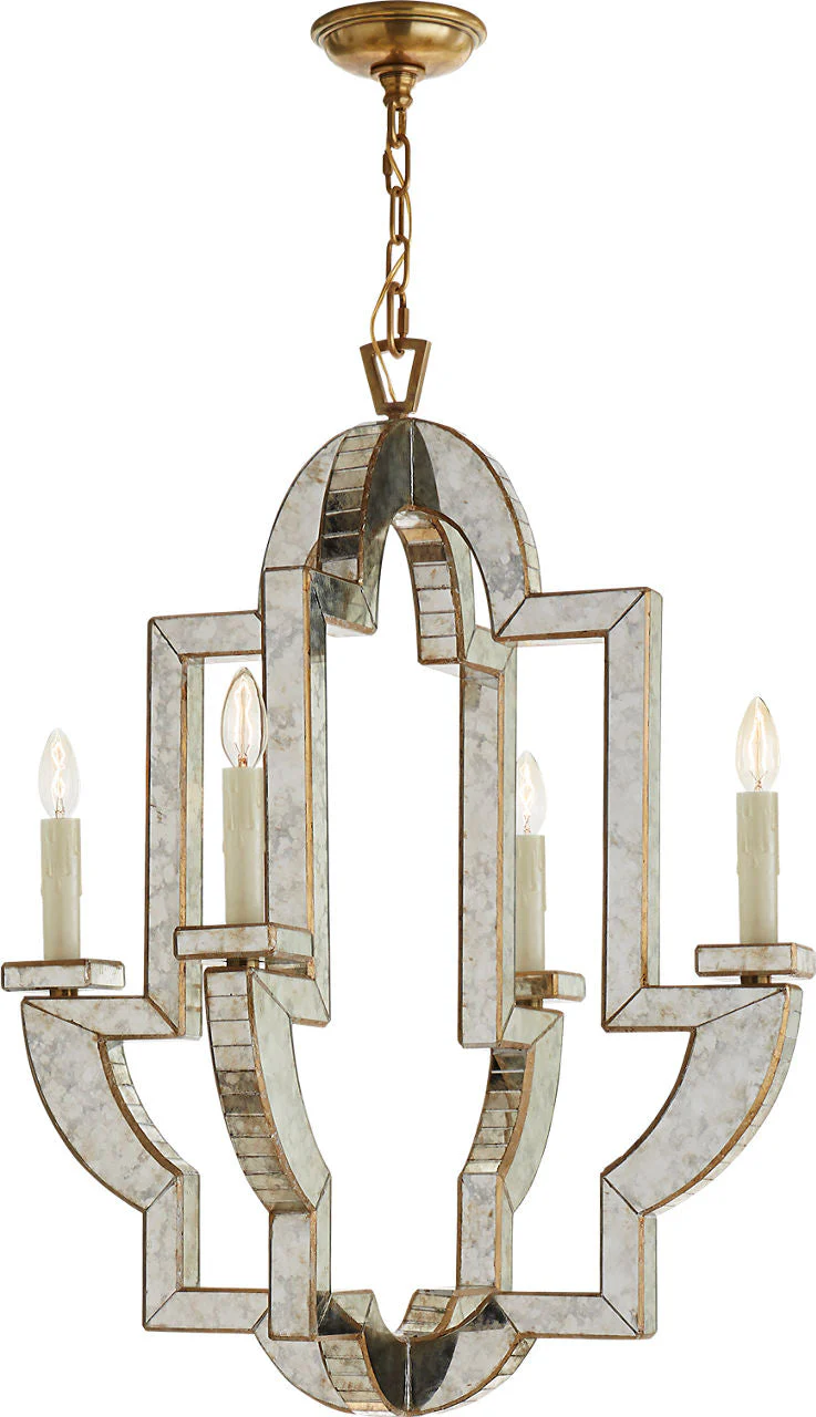 Lido Medium Chandelier | Antique Mirror and Hand-Rubbed Antique Brass - Image 1
