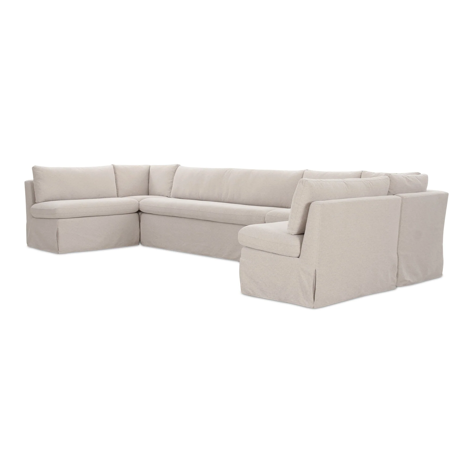 Fable Slipcover Dining Banquette U-Shape Beige 168 in. - Image 3