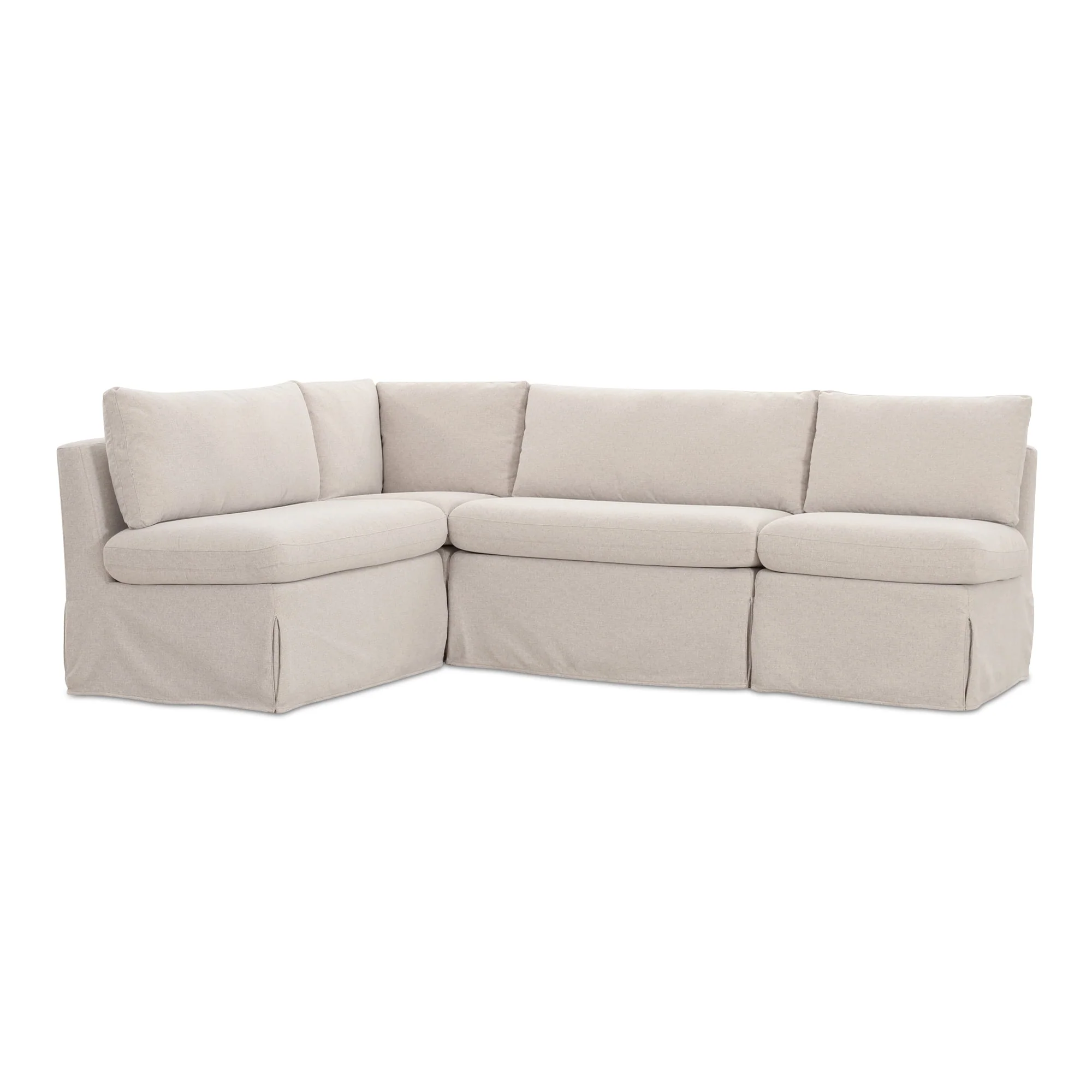 Fable Slipcover Dining Banquette L-Shape Beige 96 in. - Image 3