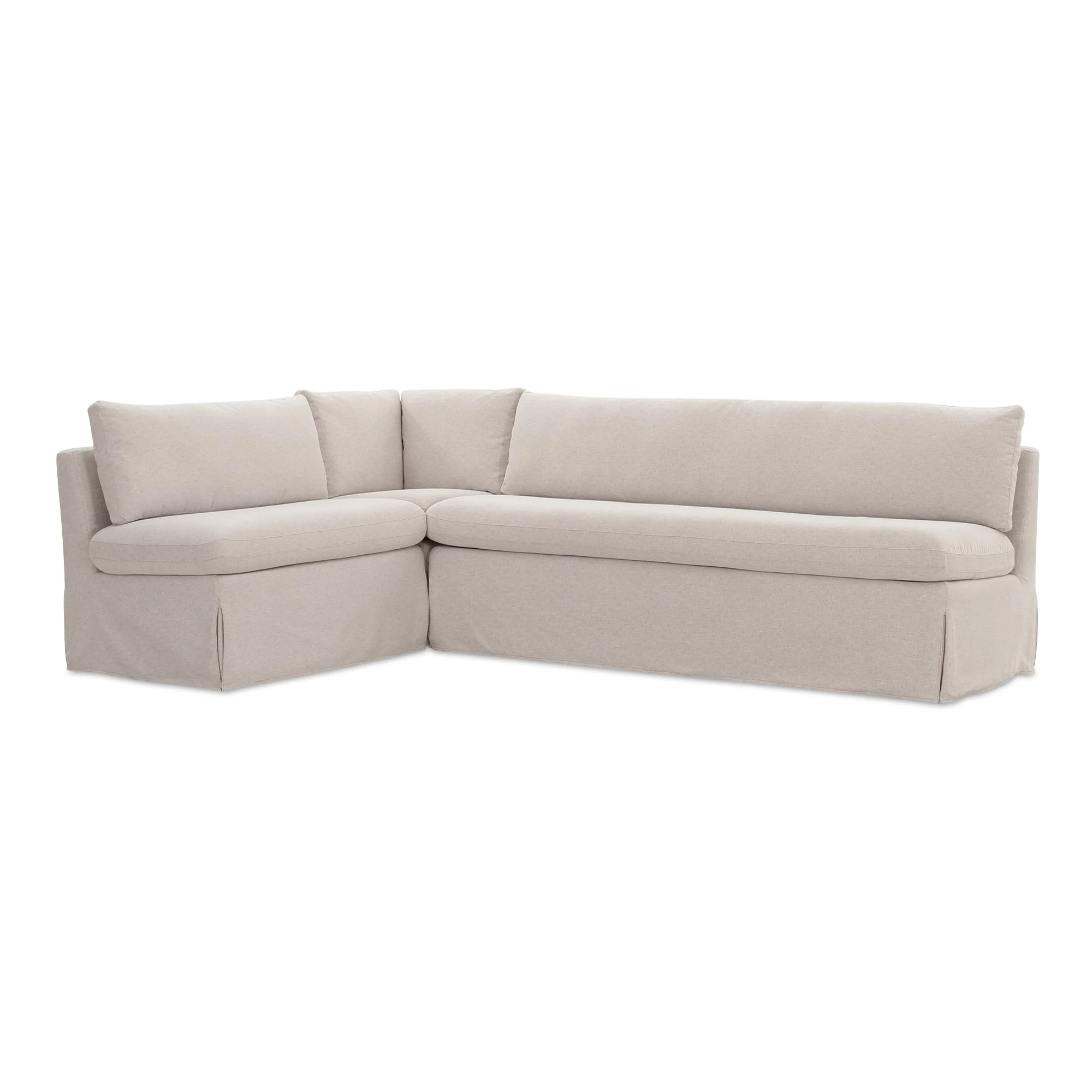 Fable Slipcover Dining Banquette L-Shape Beige 100.5 in. - Image 3