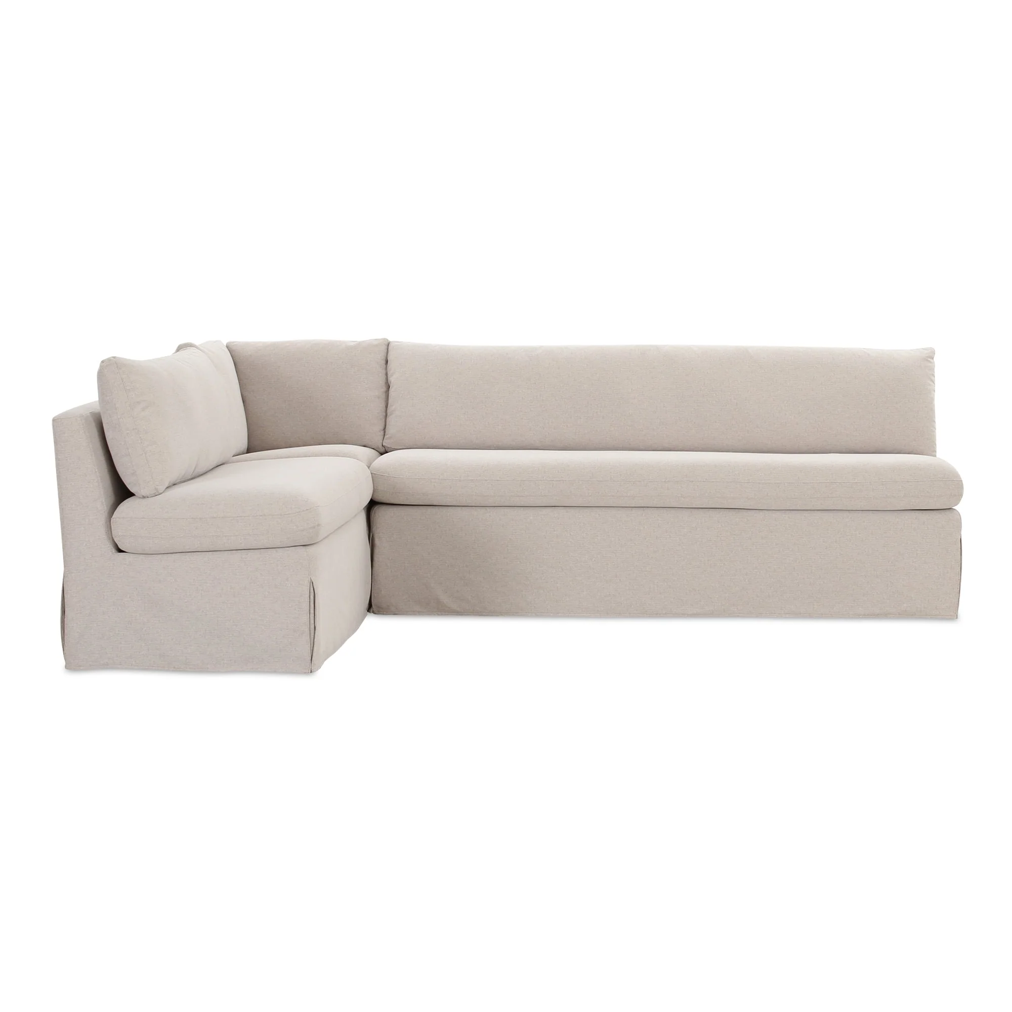 Fable Slipcover Dining Banquette L-Shape Beige 100.5 in. - Image 1