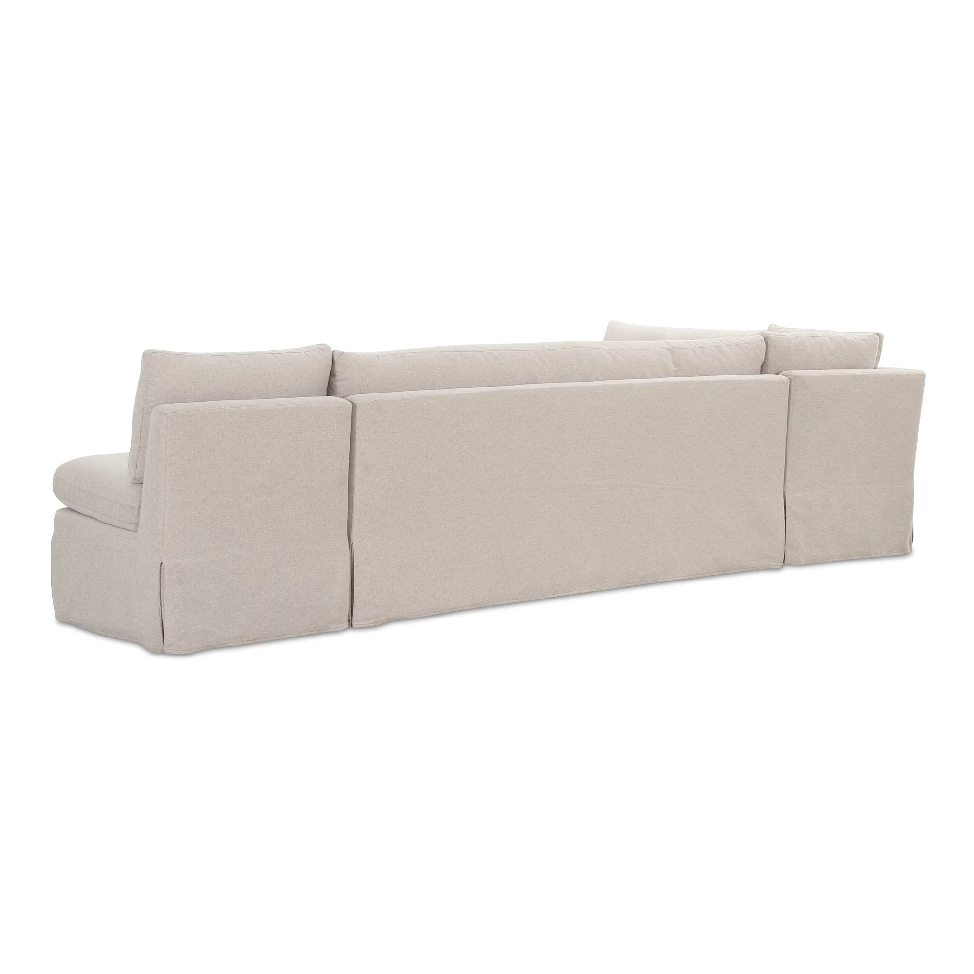 Fable Slipcover Dining Banquette L-Shape Beige 125.5 in. - Image 2