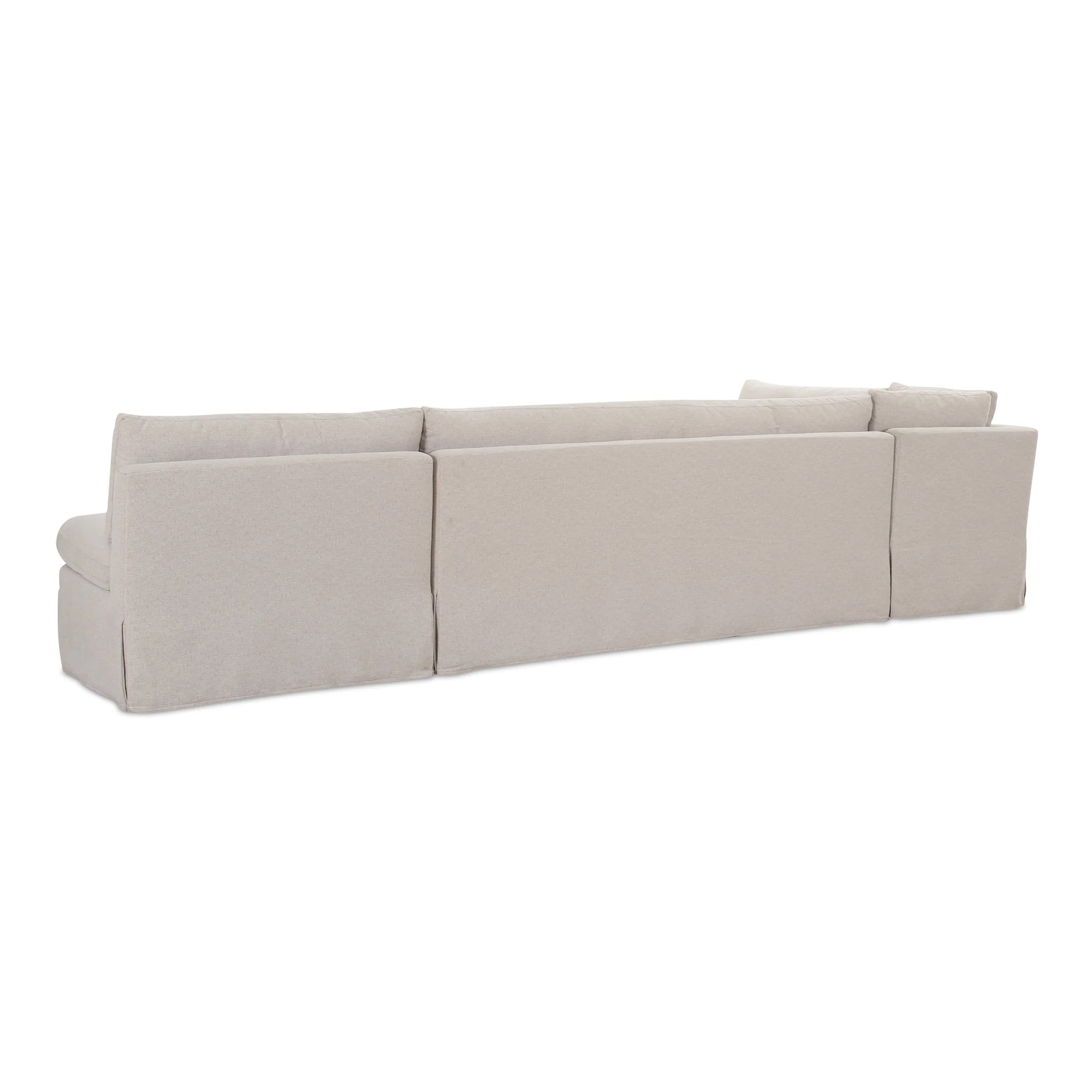 Fable Slipcover Dining Banquette L-Shape Beige 139.5 in. - Image 2