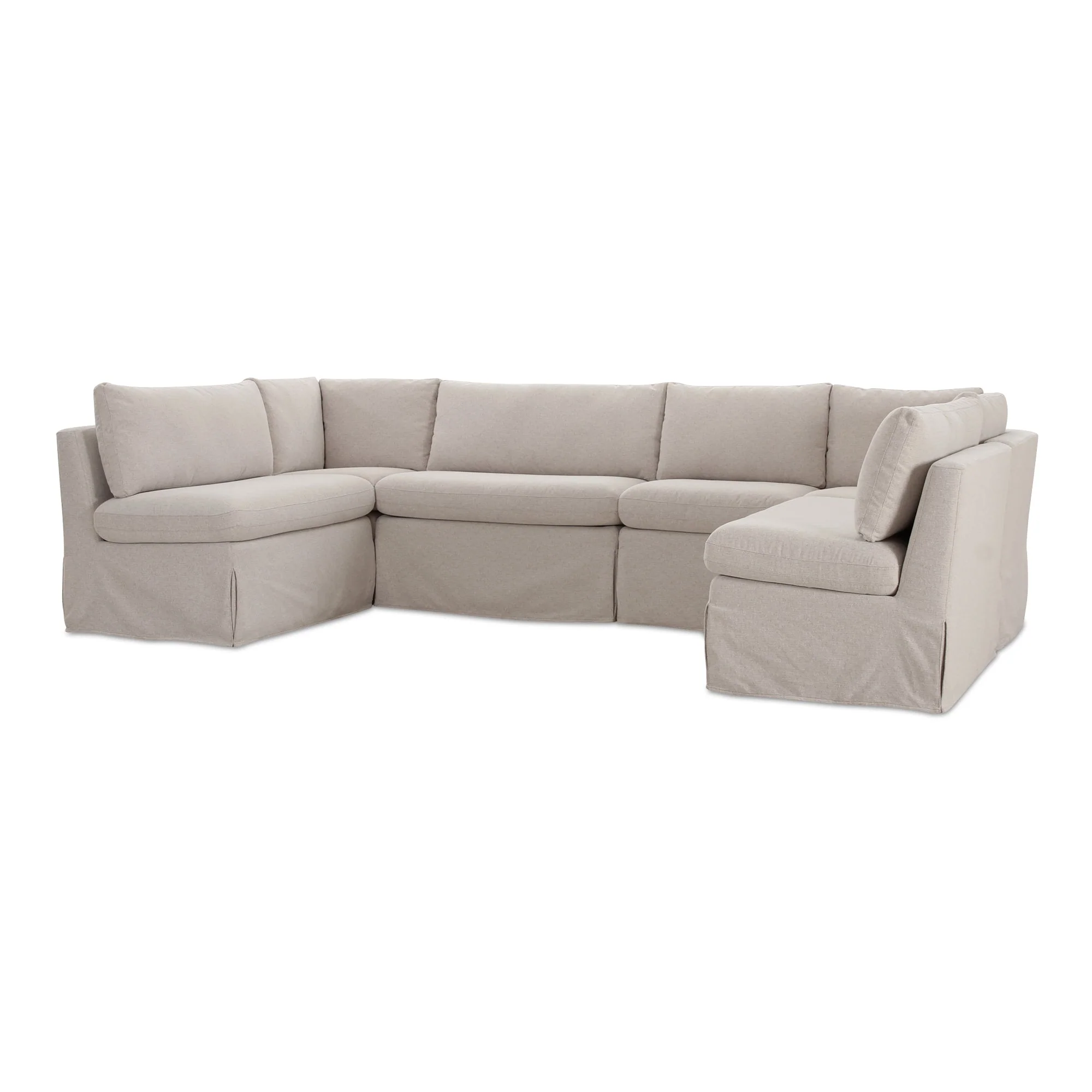 Fable Slipcover Dining Banquette U-Shape Beige 121 in. - Image 3