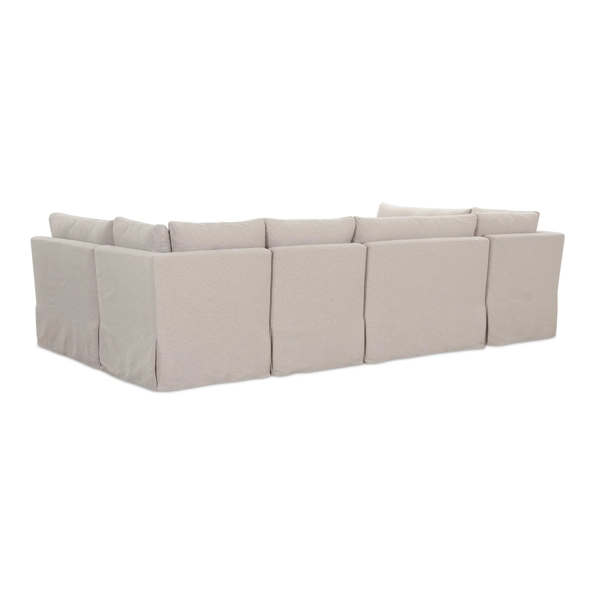 Fable Slipcover Dining Banquette U-Shape Beige 121 in. - Image 2