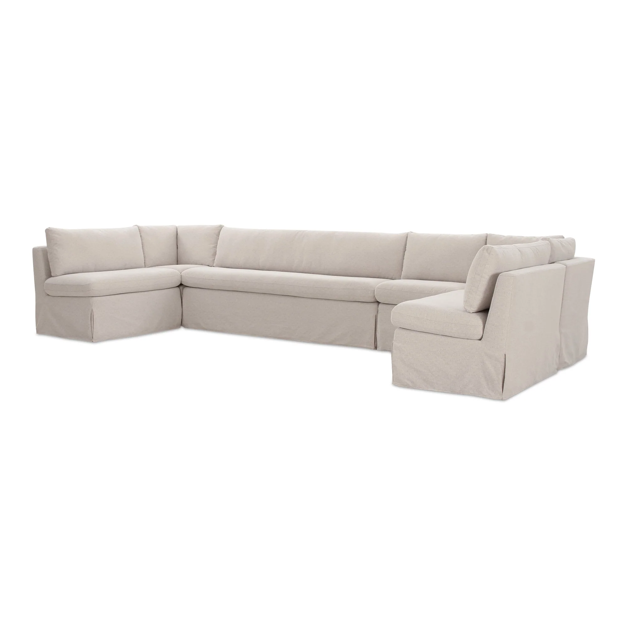 Fable Slipcover Dining Banquette U-Shape Beige 154 in. - Image 3