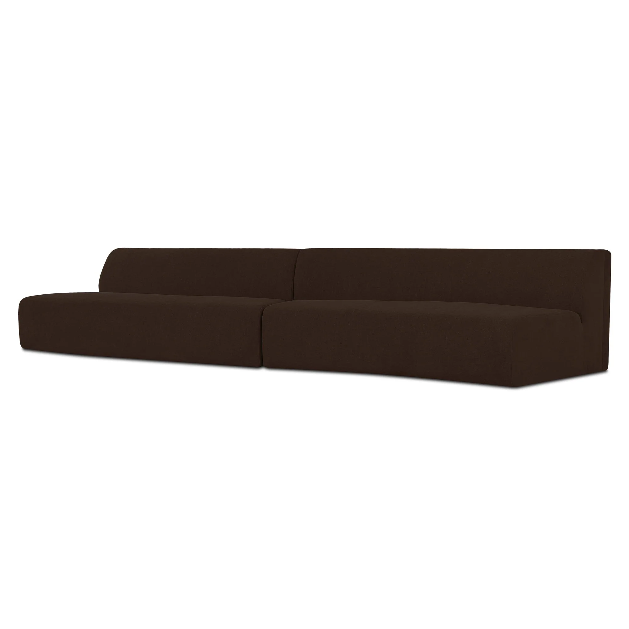 Naomi 2 Piece Wave Modular Sectional Dark Brown - Image 3