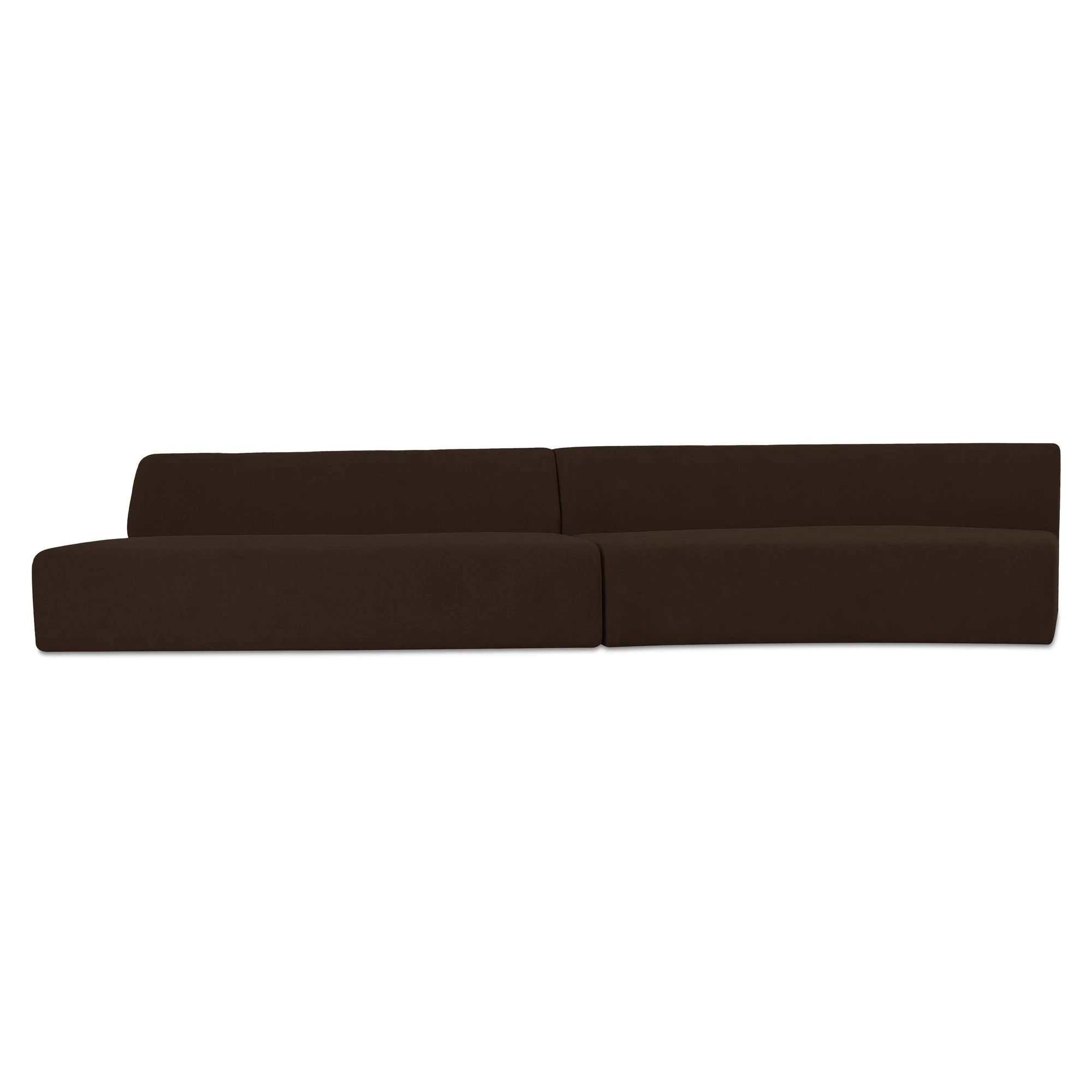 Naomi 2 Piece Wave Modular Sectional Dark Brown - Image 1