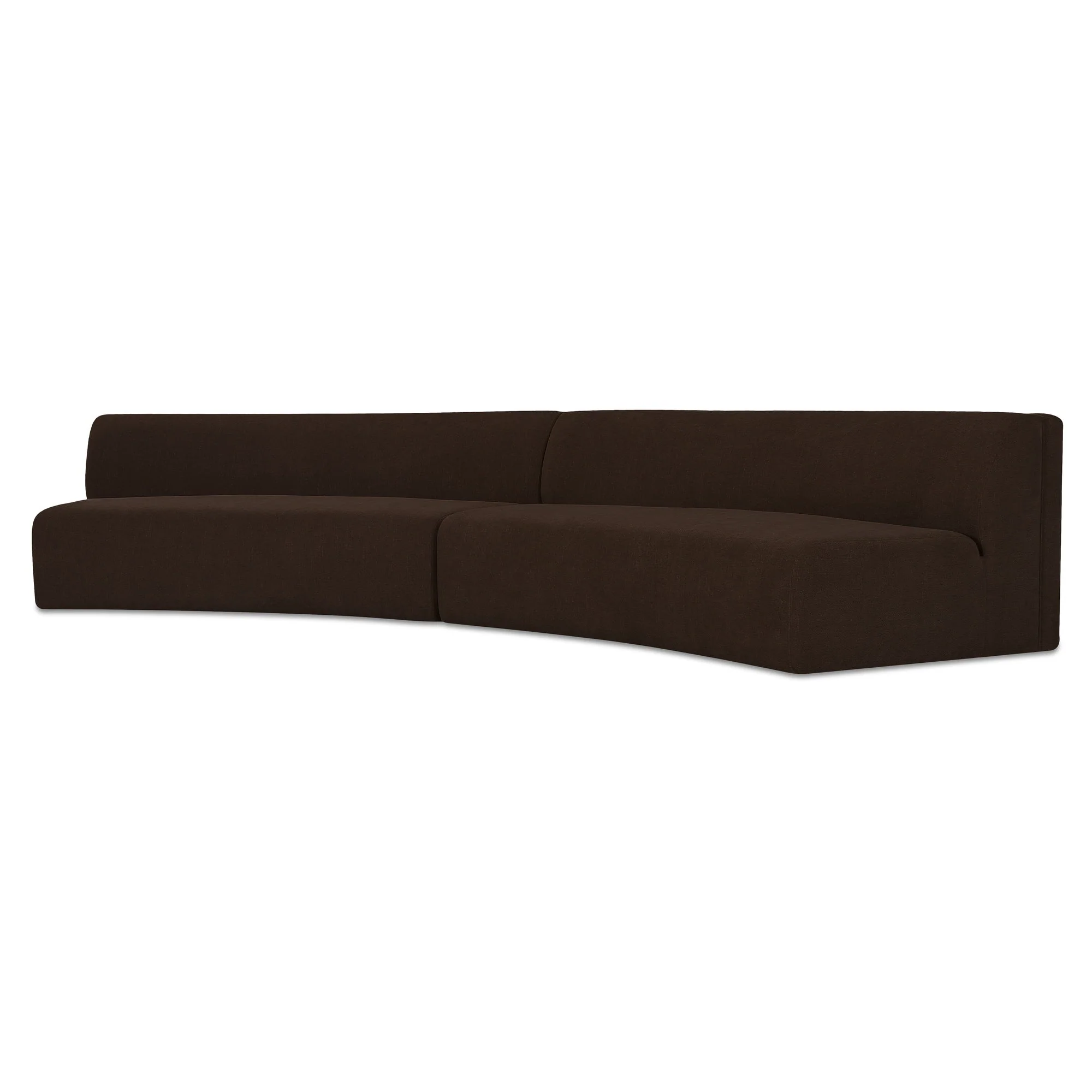 Naomi 2 Piece Concave Modular Sectional Dark Brown - Image 3