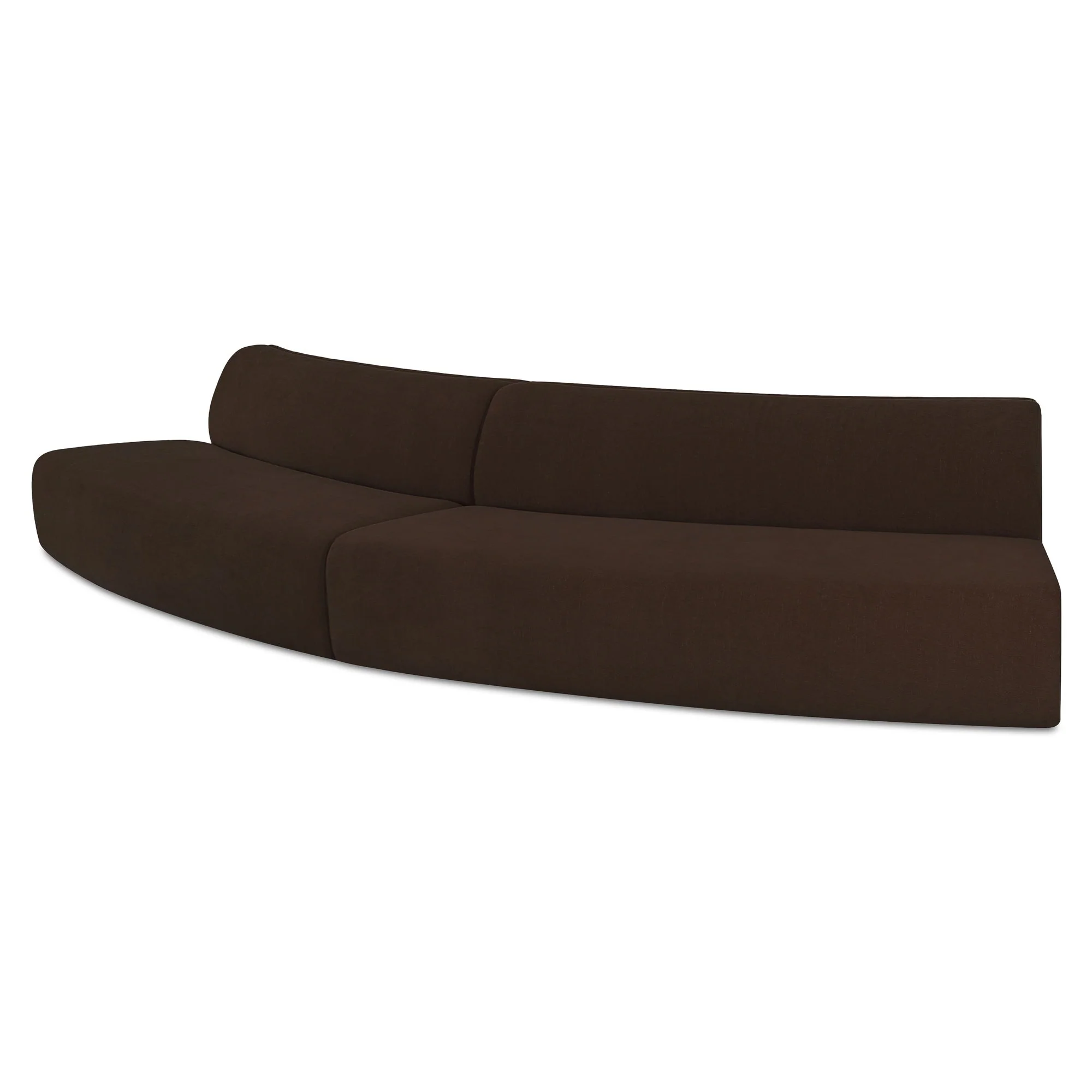 Naomi 2 Piece Convex Modular Sectional Dark Brown - Image 3