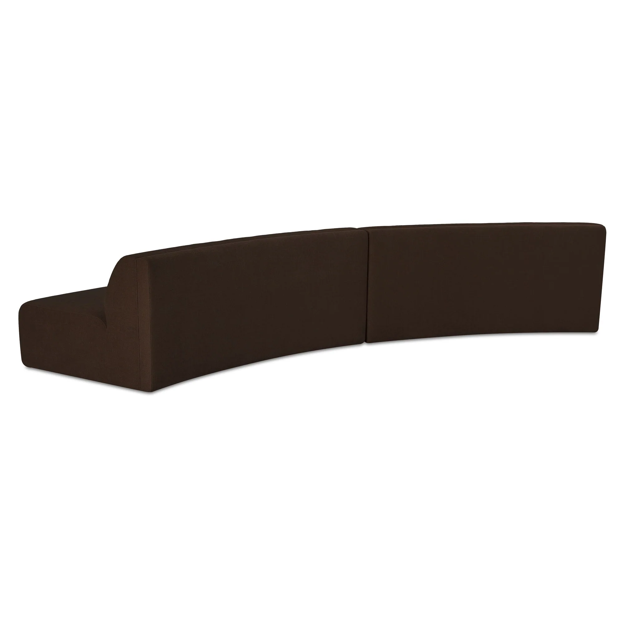 Naomi 2 Piece Convex Modular Sectional Dark Brown - Image 2