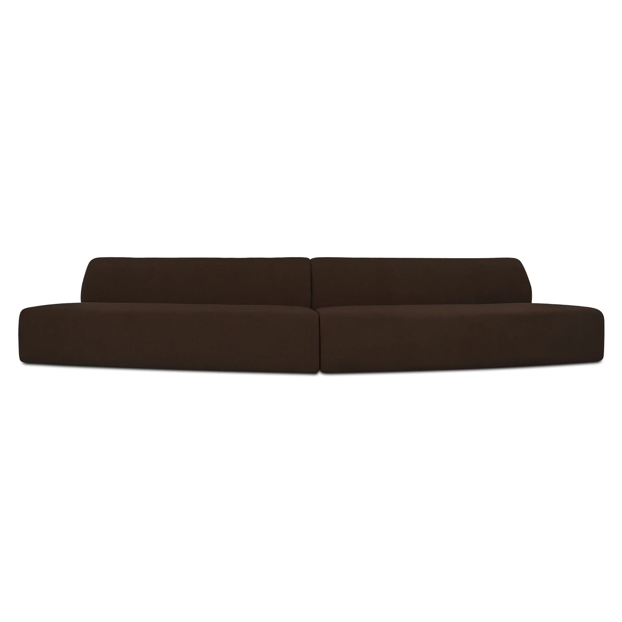 Naomi 2 Piece Convex Modular Sectional Dark Brown - Image 1