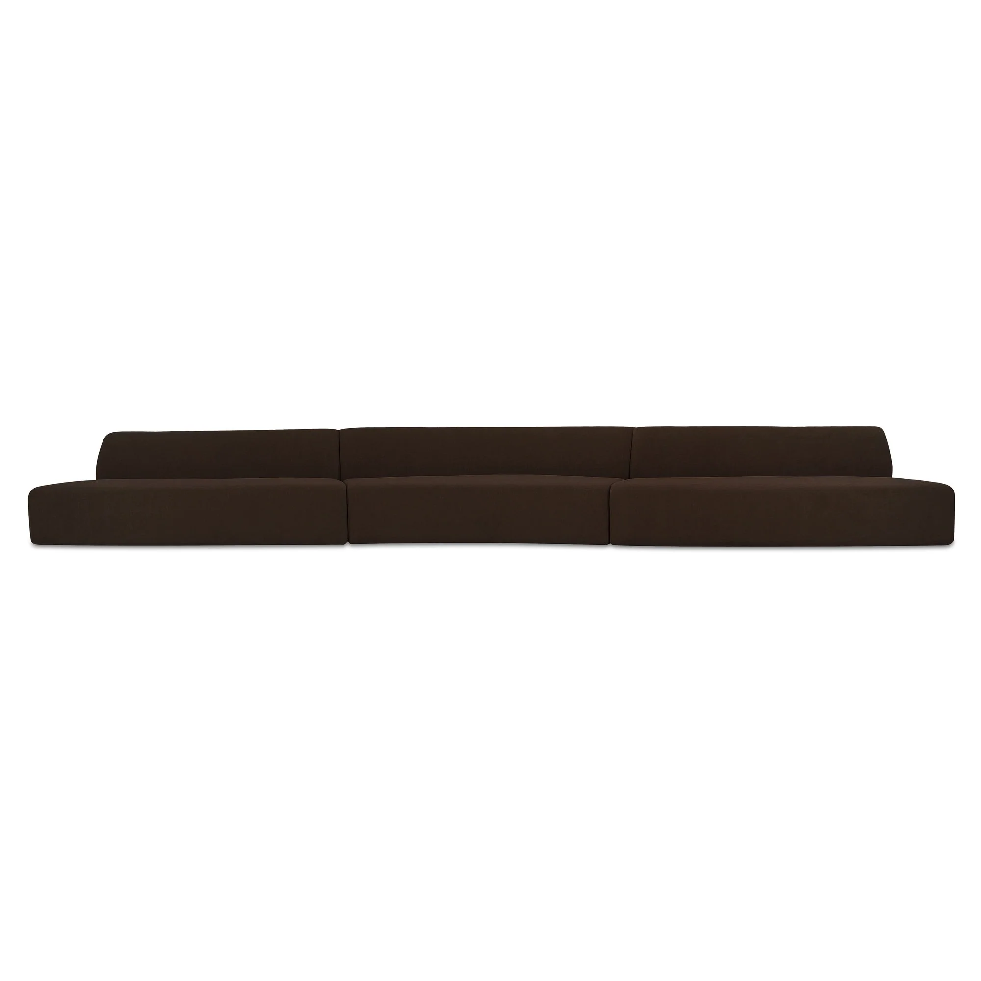 Naomi 3 Piece Wave Modular Sectional Dark Brown - Image 1